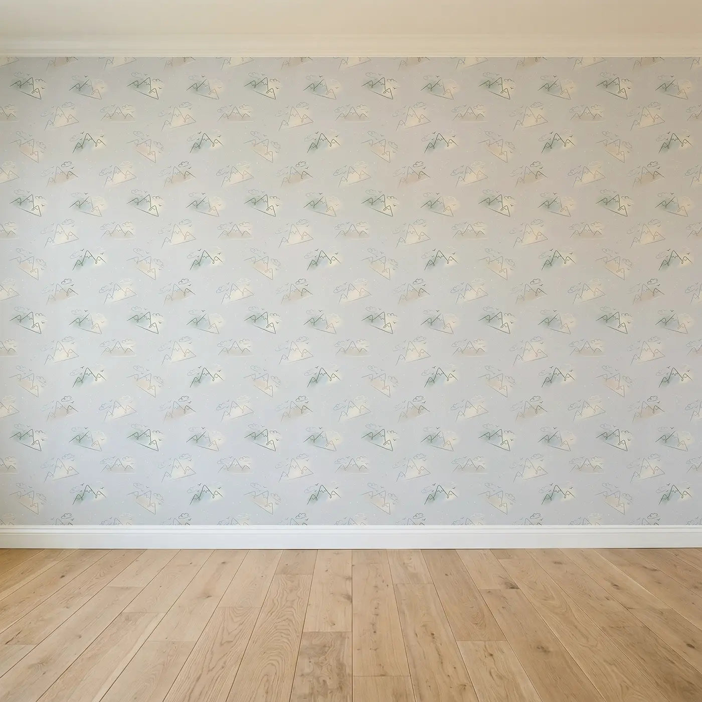 Minimalist Mountain Soft Pastel seamless wallpaper full pattern - Whimsy Tots