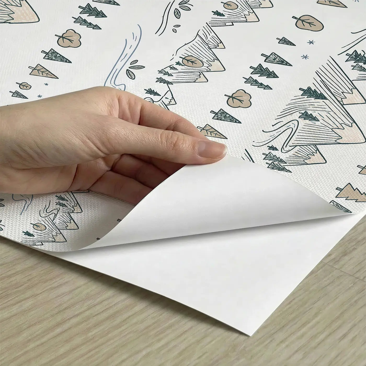Abstract Peak Hand-Drawn peel and stick material close-up - Whimsy Tots