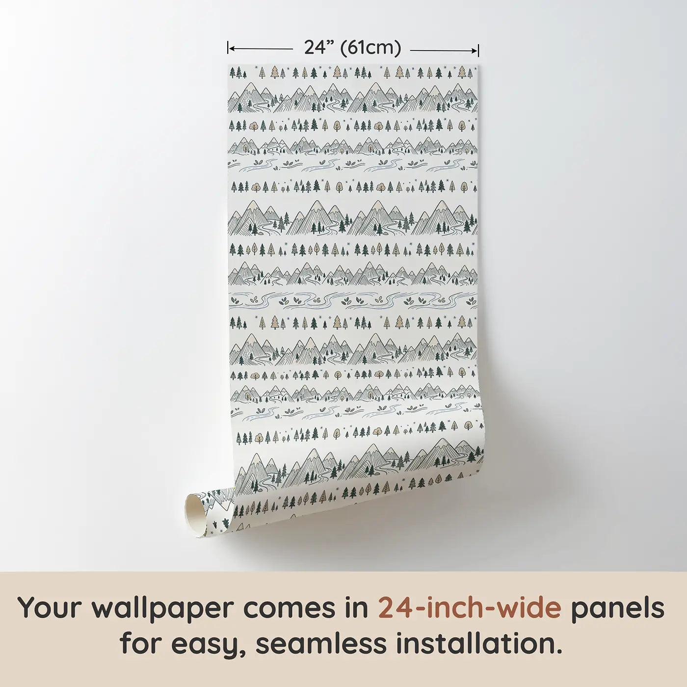 Abstract Peak Hand-Drawn wallpaper panel dimensions - Whimsy Tots