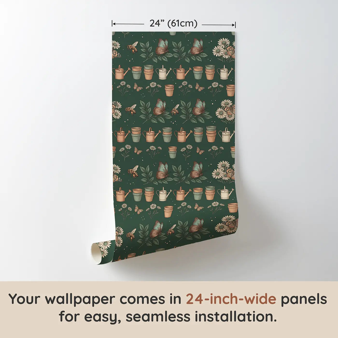 Blue Morpho Wings Botanical Elegance wallpaper panel dimensions - Whimsy Tots