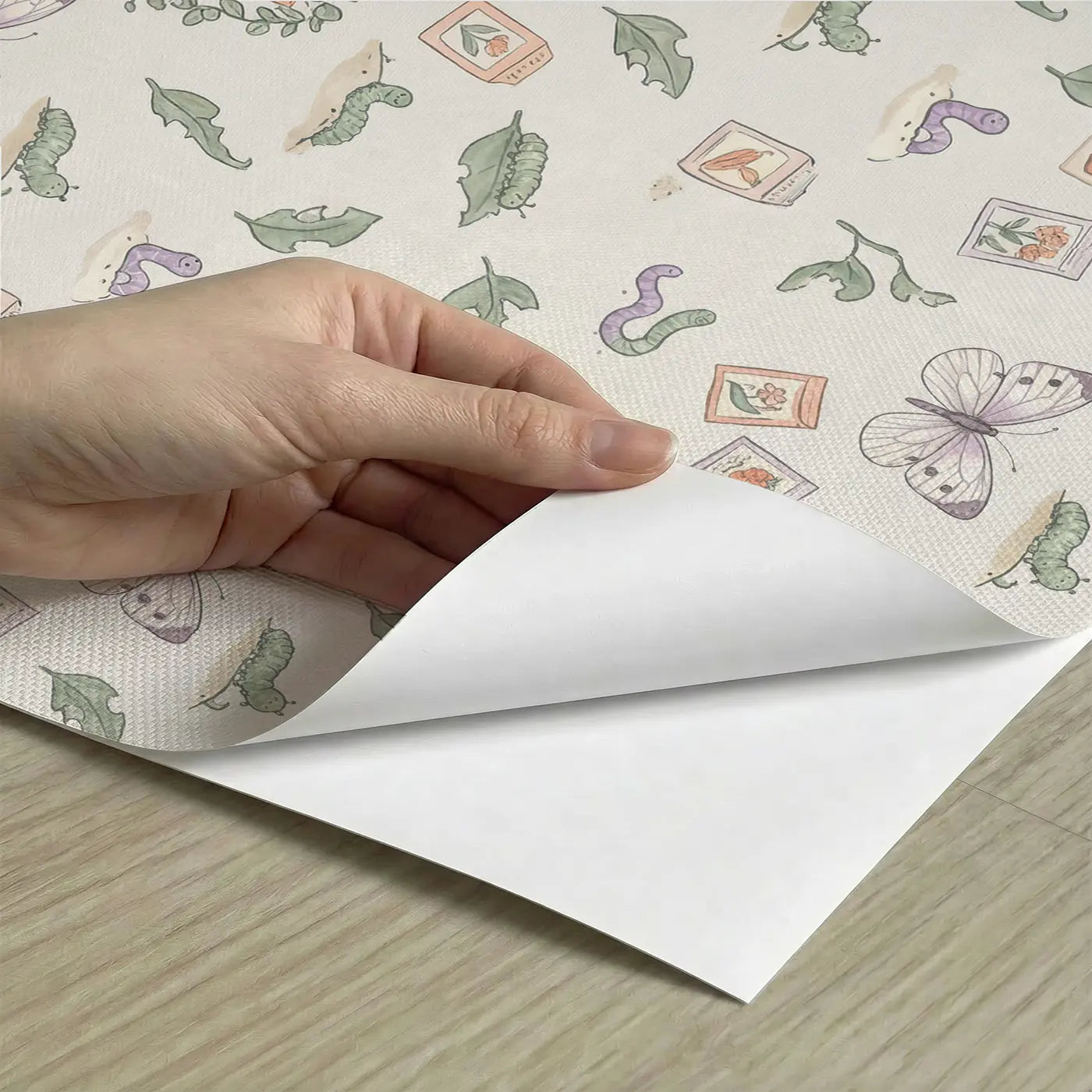 Delicate Cabbage Ditsy Floral peel and stick material close-up - Whimsy Tots