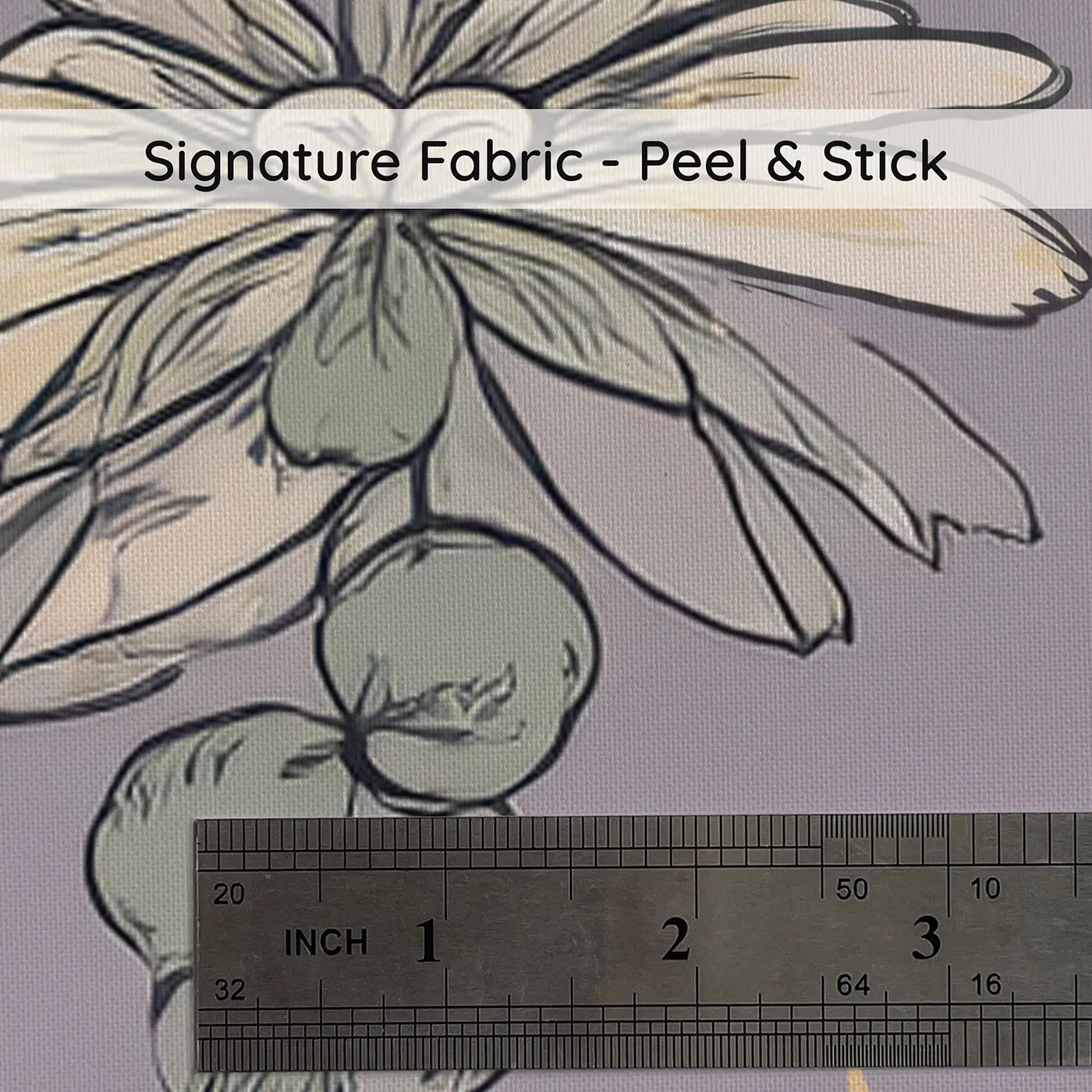 Luna Moth Pale Hand-Drawn on peel and stick fabric - Whimsy Tots