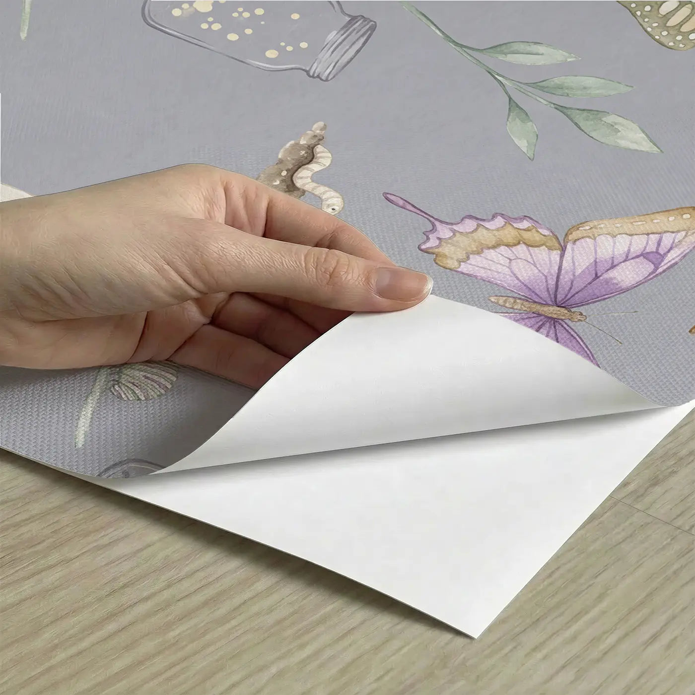 Swallowtail Butterfly Elegant Watercolor peel and stick material close-up - Whimsy Tots