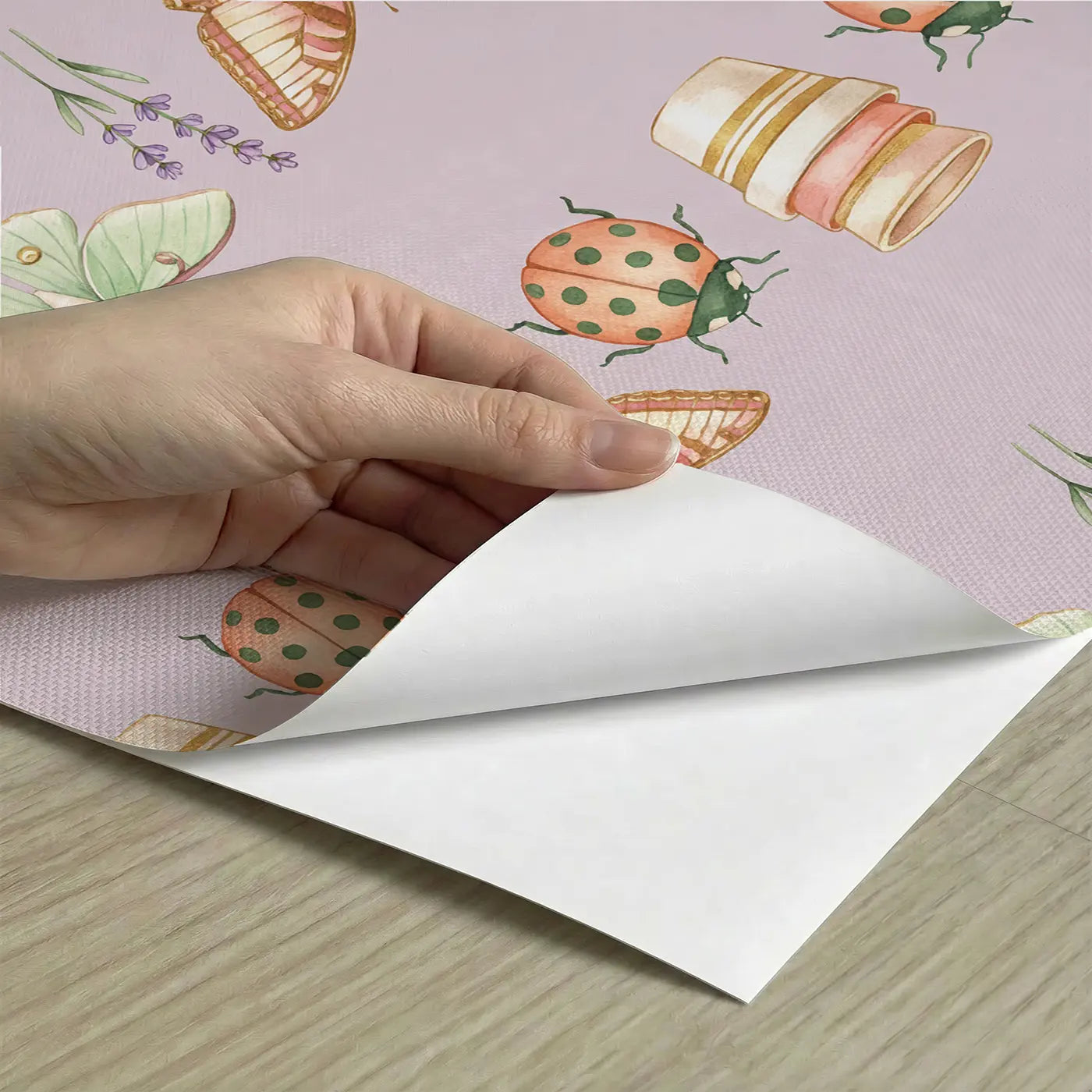 Tiger Swallowtail Bold Ditsy Floral peel and stick material close-up - Whimsy Tots