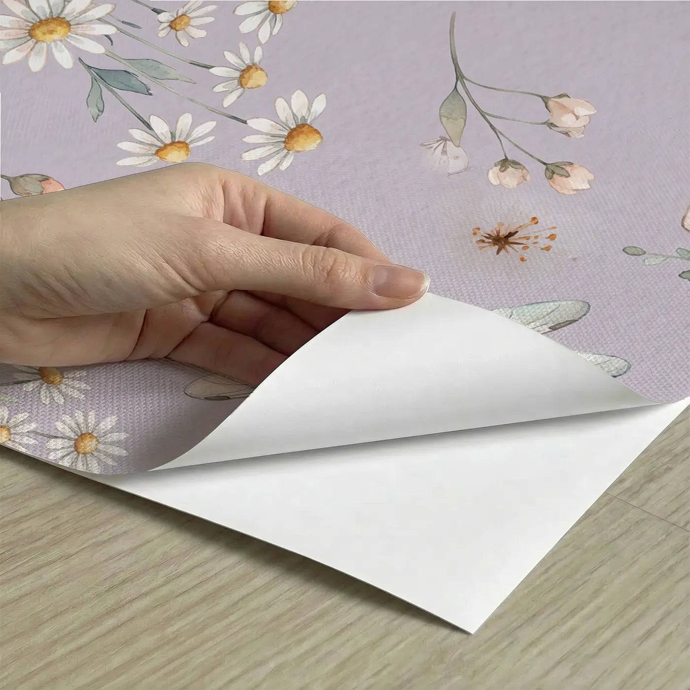 Painted Lady Flight Watercolor peel and stick material close-up - Whimsy Tots