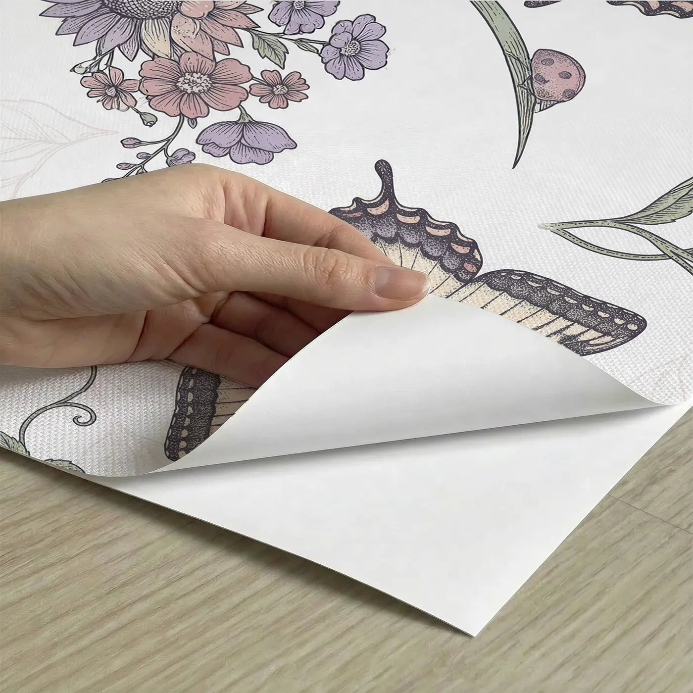 Tiger Swallowtail Bold Botanical Elegance II peel and stick material close-up - Whimsy Tots