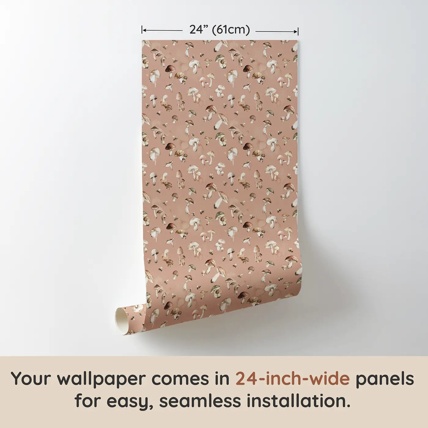 Brown Cream Watercolor wallpaper panel dimensions - Whimsy Tots
