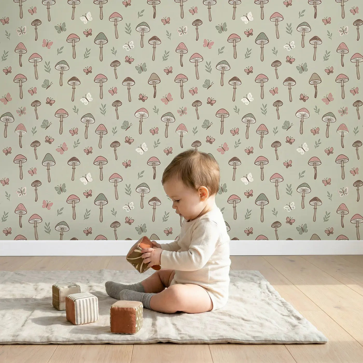 Tall Skinny Block Print wallpaper in styled kids room - Whimsy Tots