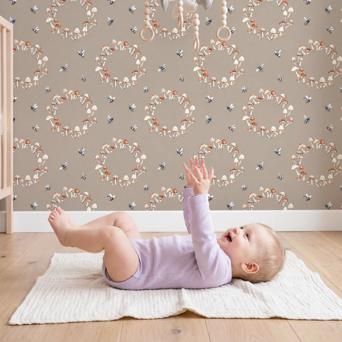 Fairy Ring Watercolor wallpaper in styled kids room - Whimsy Tots