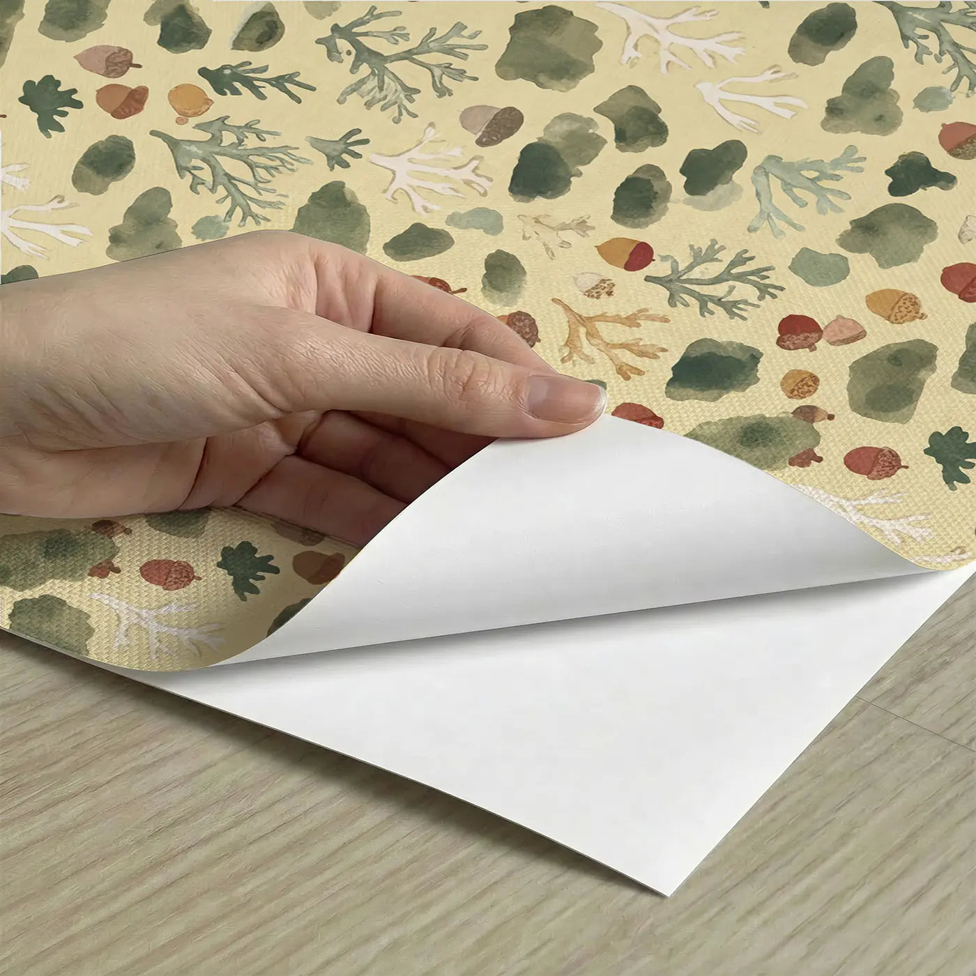 Moss Lichen Ditsy Floral peel and stick material close-up - Whimsy Tots