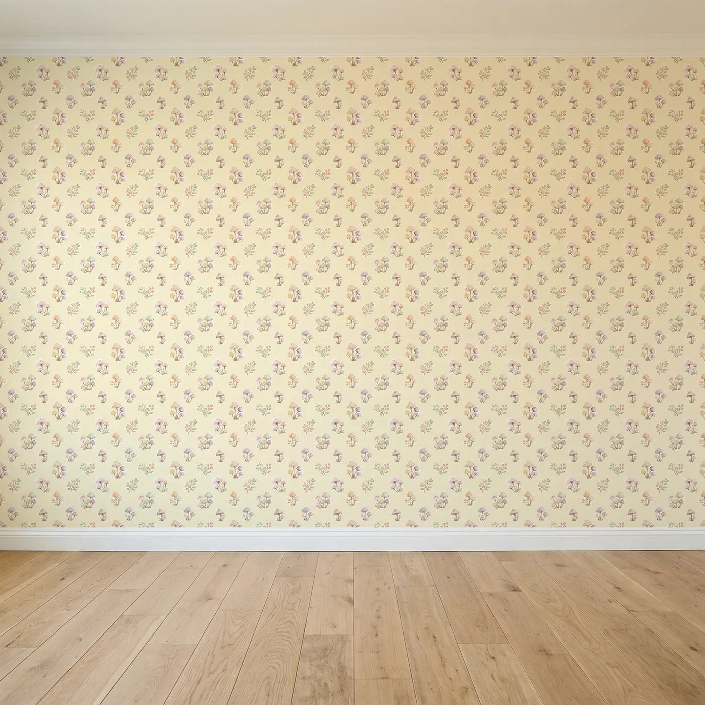 Pastel Mushroom Watercolor seamless wallpaper full pattern - Whimsy Tots