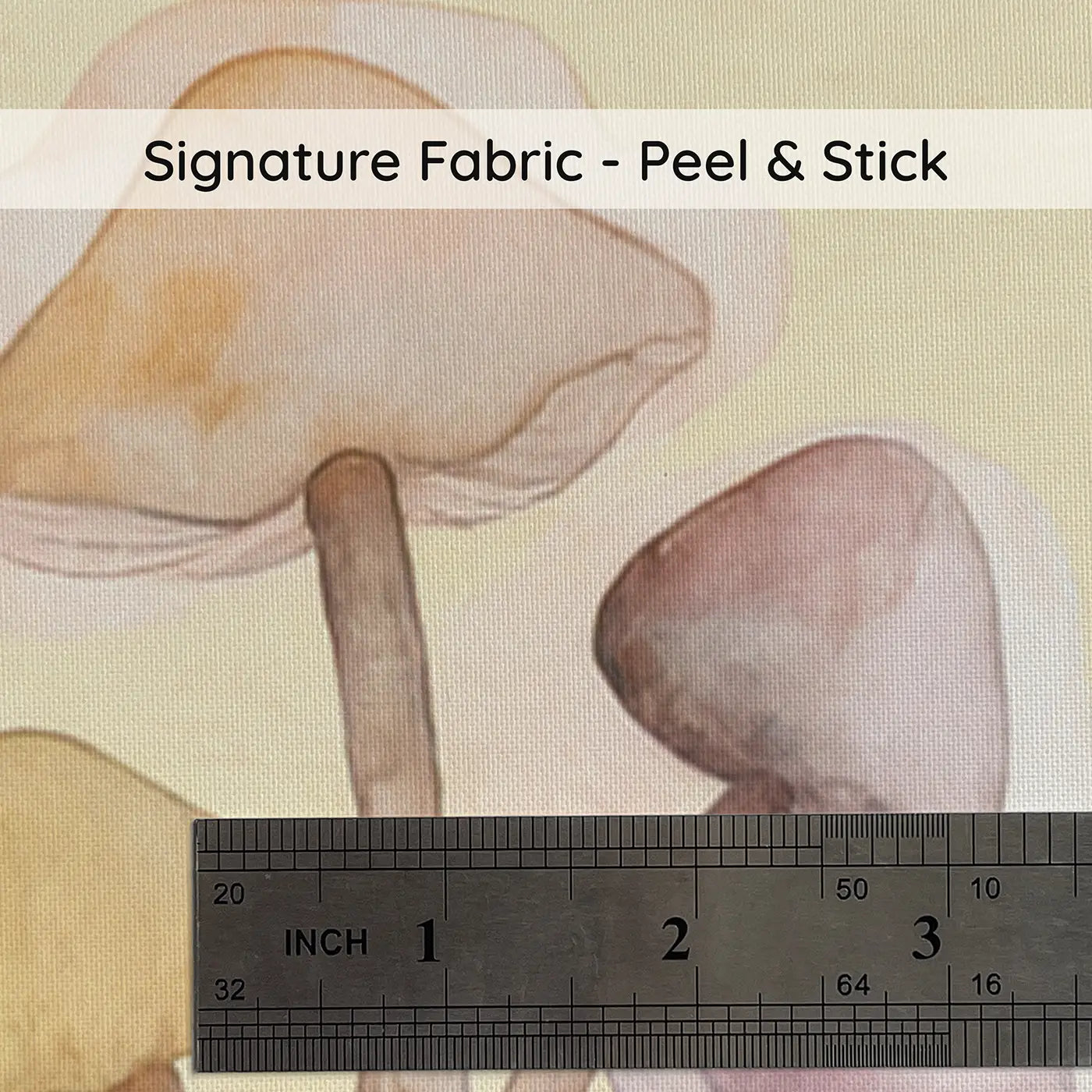 Pastel Mushroom Watercolor on peel and stick fabric - Whimsy Tots