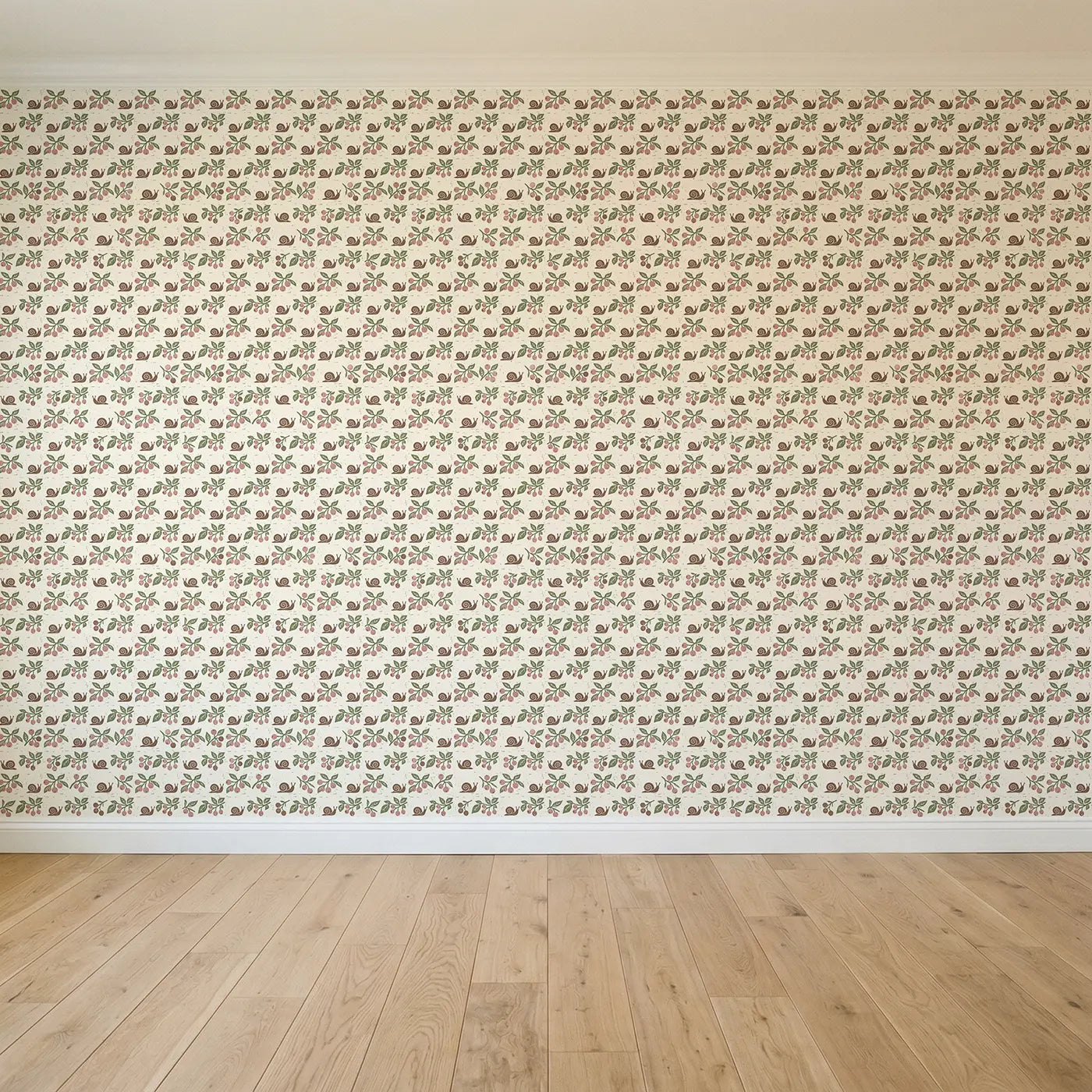 Berry Branches Block Print seamless wallpaper full pattern - Whimsy Tots