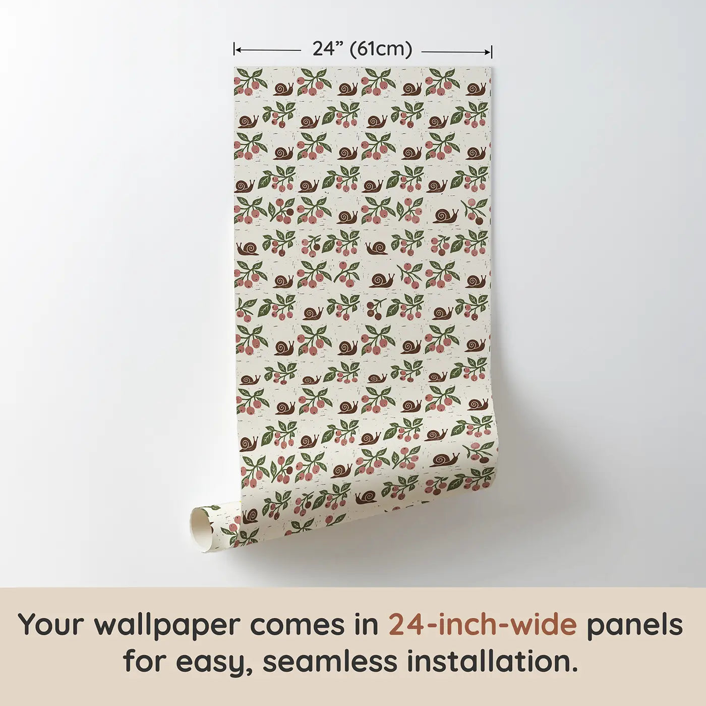 Berry Branches Block Print wallpaper panel dimensions - Whimsy Tots