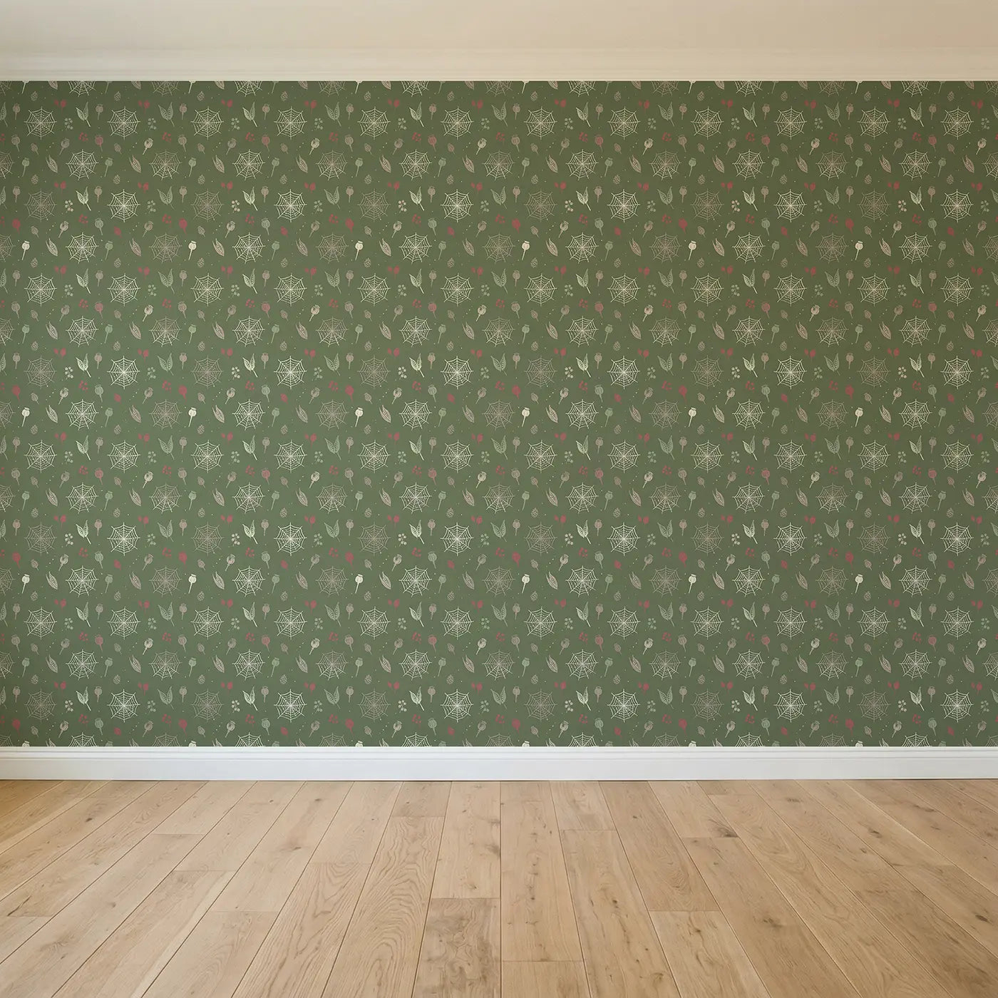 Dew-Dropped Spider Block Print seamless wallpaper full pattern - Whimsy Tots