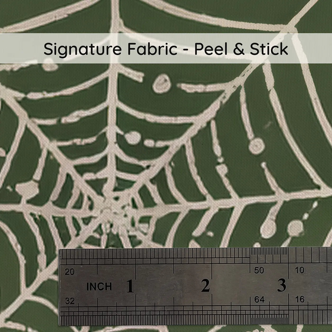 Dew-Dropped Spider Block Print on peel and stick fabric - Whimsy Tots