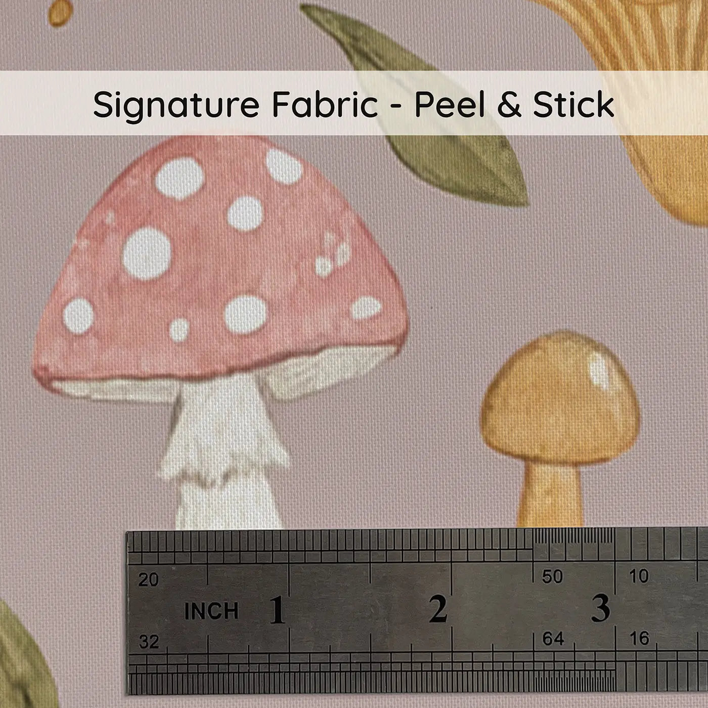 Forest Floor Mushroom Ditsy Floral on peel and stick fabric - Whimsy Tots