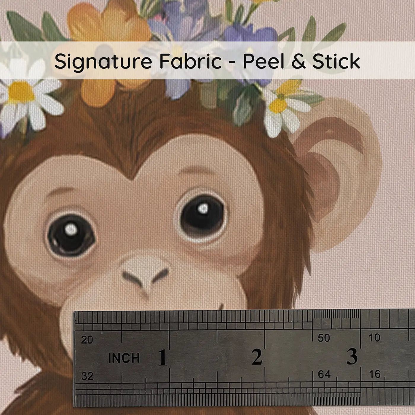 Baby Safari Animals Modern Illustration on peel and stick fabric - Whimsy Tots