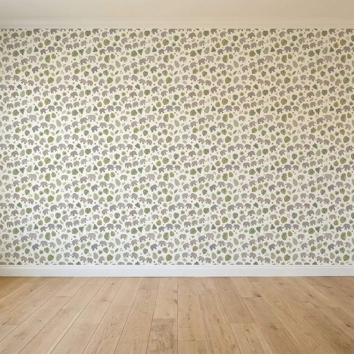 Baby Elephants Varied Modern Illustration seamless wallpaper full pattern - Whimsy Tots