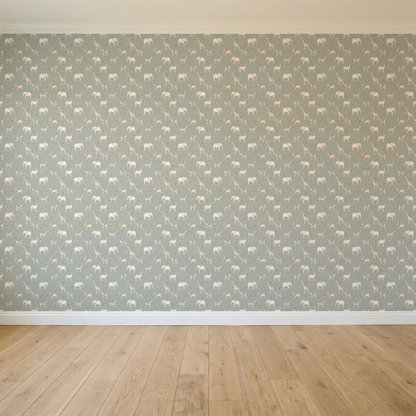 Safari Animals Dusty Watercolor seamless wallpaper full pattern - Whimsy Tots