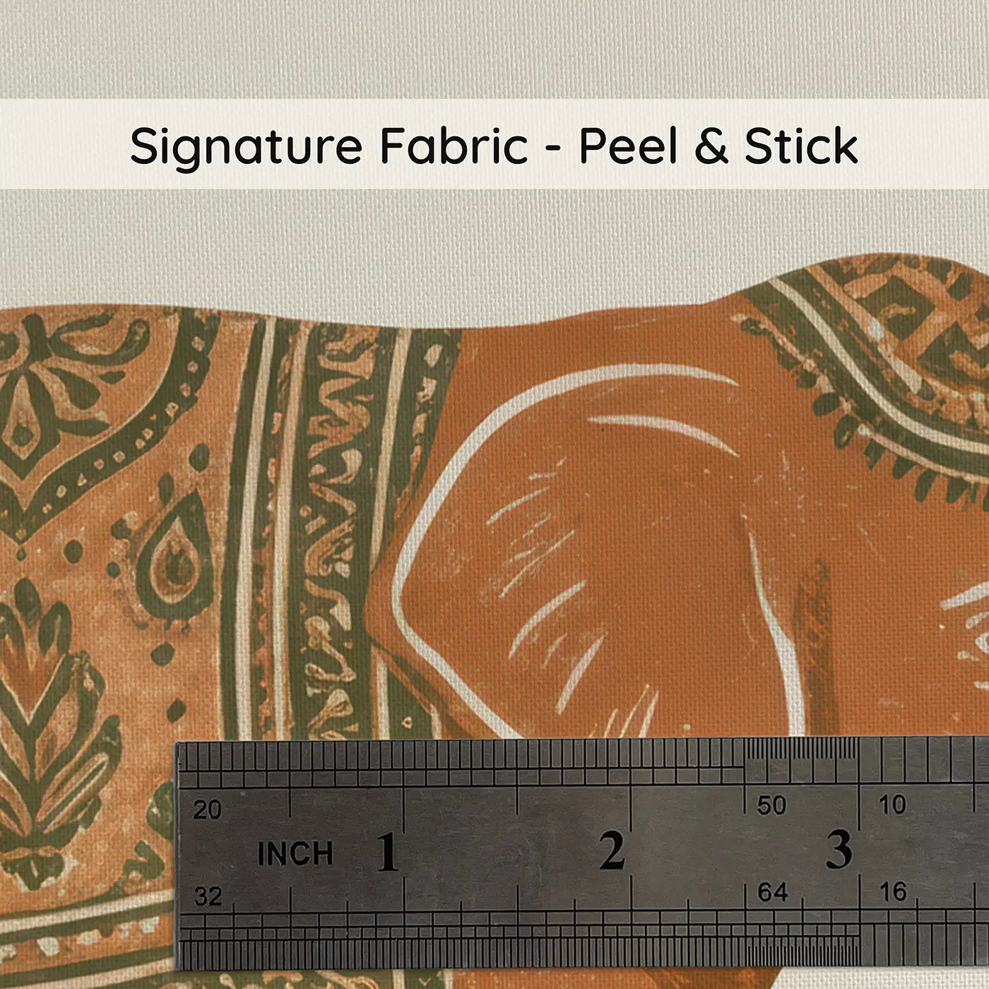 Elephants Decorative Block Print on peel and stick fabric - Whimsy Tots