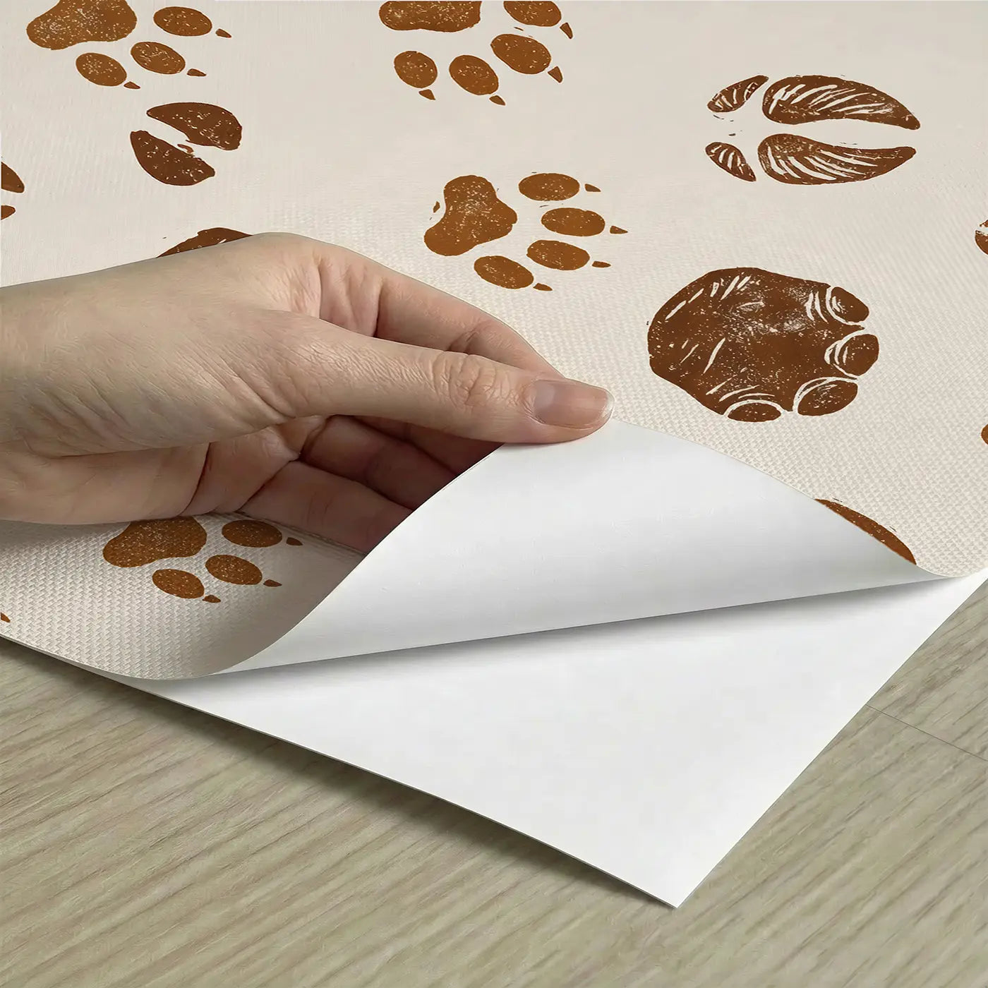 Safari Animal Block Print peel and stick material close-up - Whimsy Tots