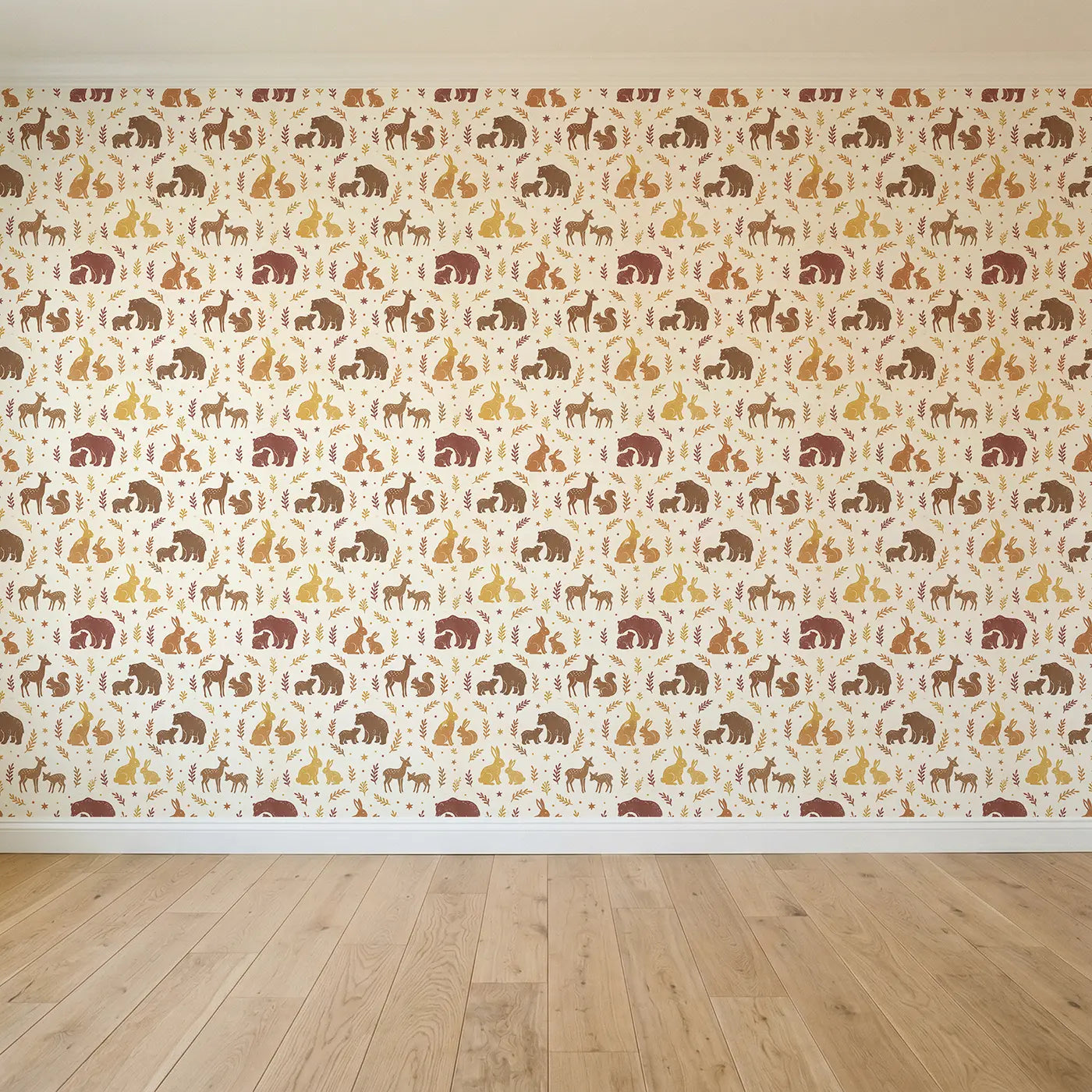 Baby Animal Block Print seamless wallpaper full pattern - Whimsy Tots