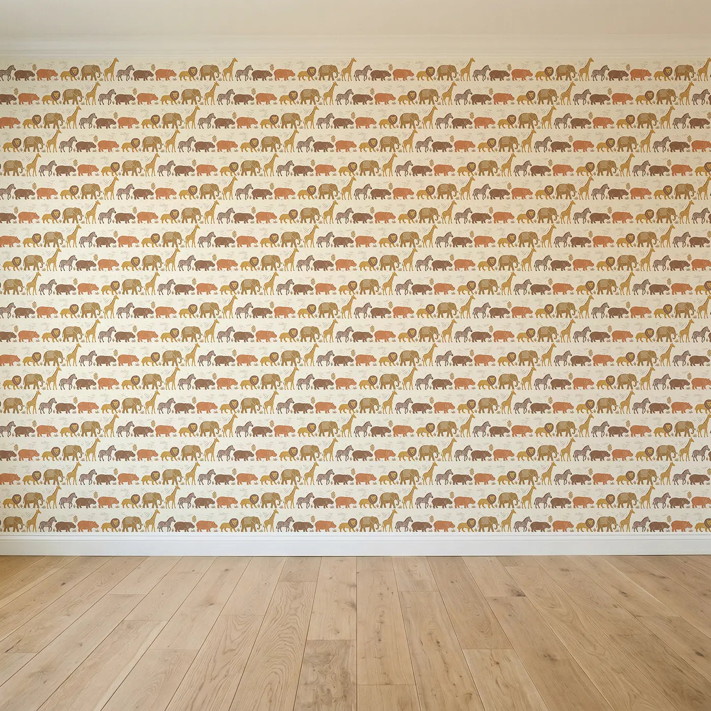 Safari Border Block Print seamless wallpaper full pattern - Whimsy Tots