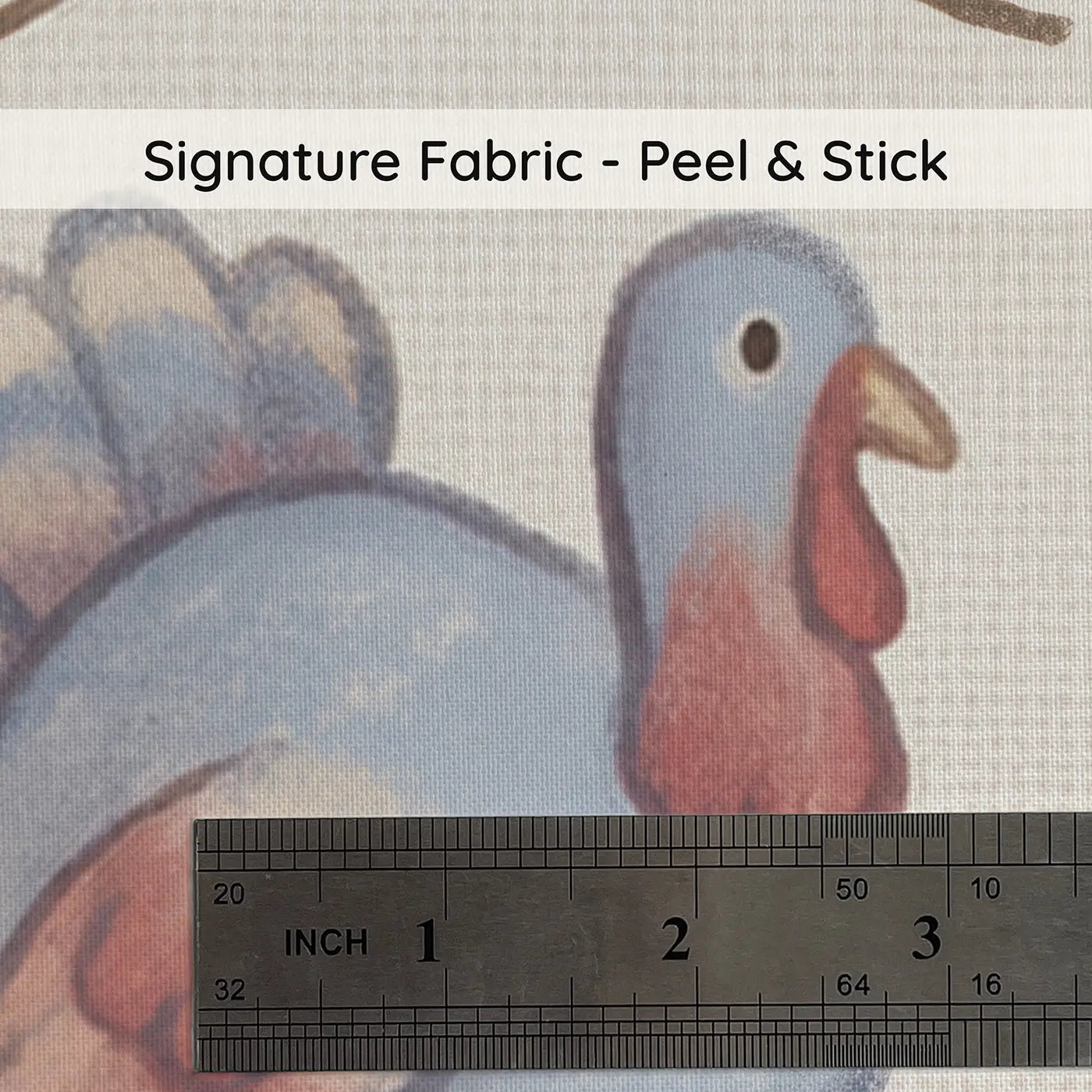 Plump Turkeys Strutting Soft Pastel on peel and stick fabric - Whimsy Tots