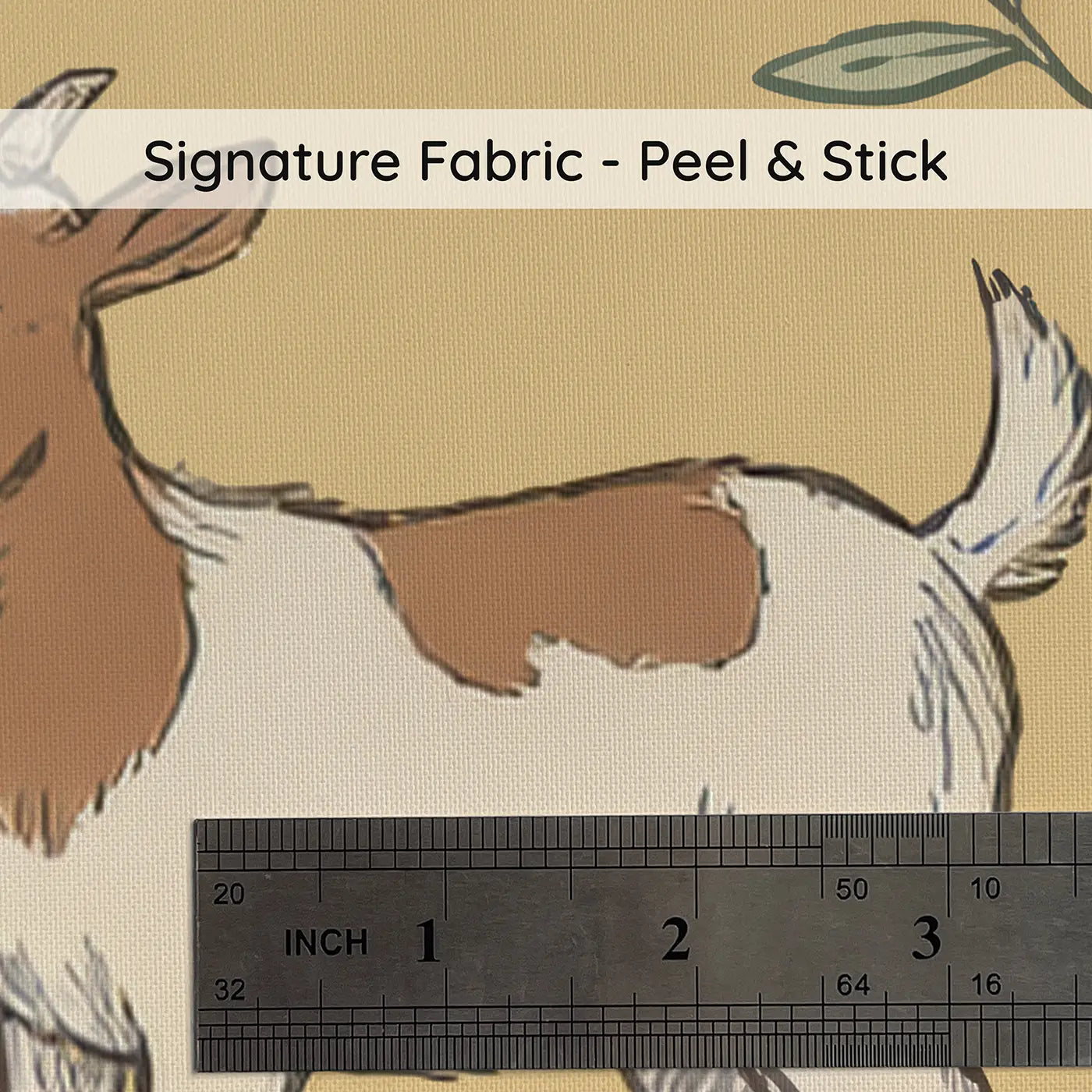 Brown White Goats Hand-Drawn on peel and stick fabric - Whimsy Tots