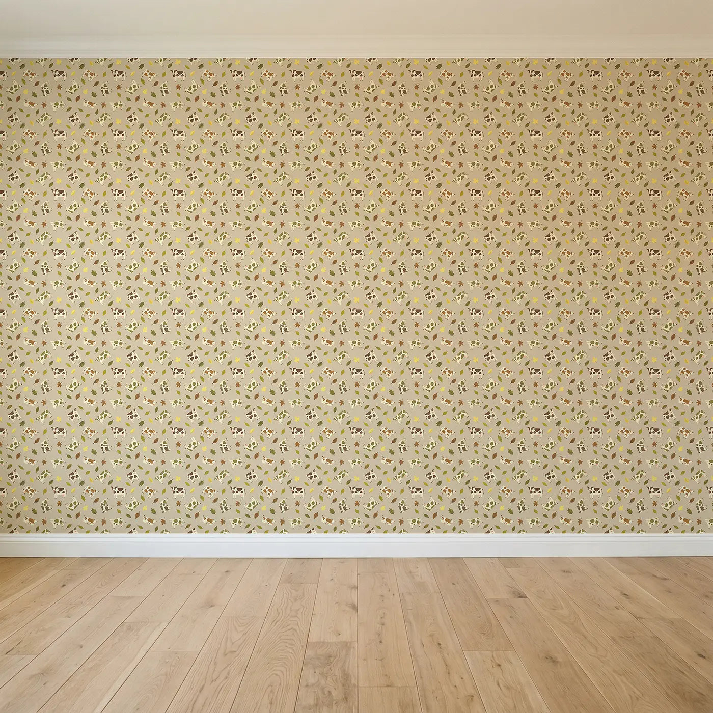 Spotted Dairy Cows Modern Illustration seamless wallpaper full pattern - Whimsy Tots