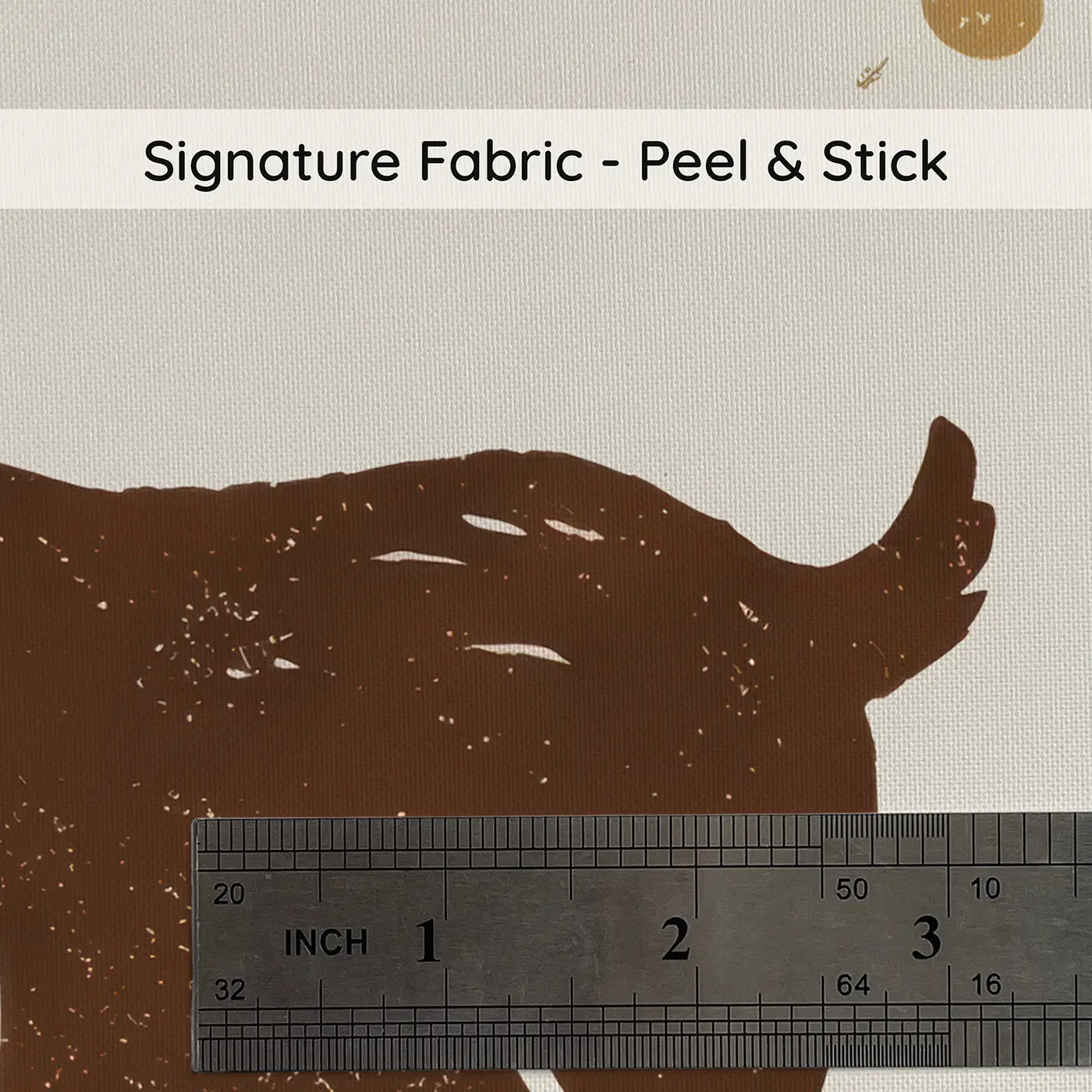 Brown White Goats Block Print II on peel and stick fabric - Whimsy Tots