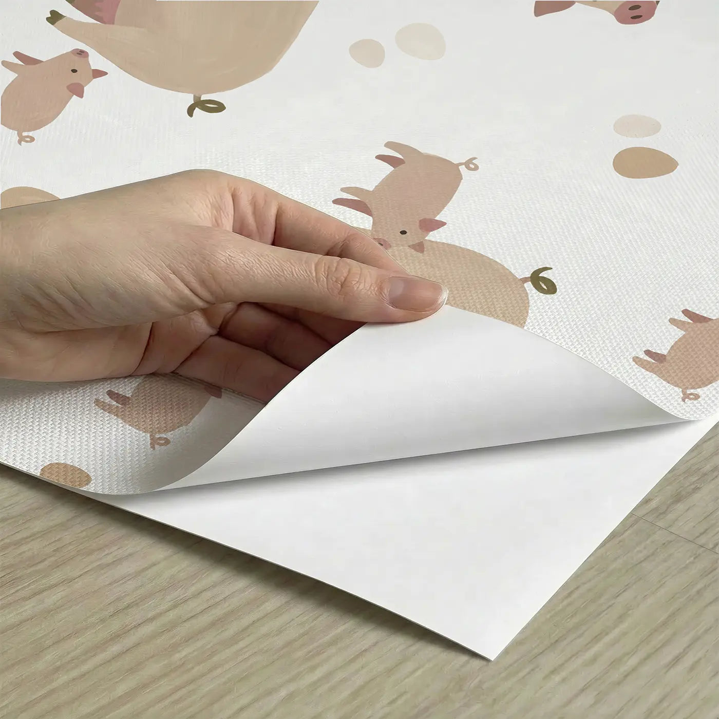 Mama Pig Modern Illustration peel and stick material close-up - Whimsy Tots
