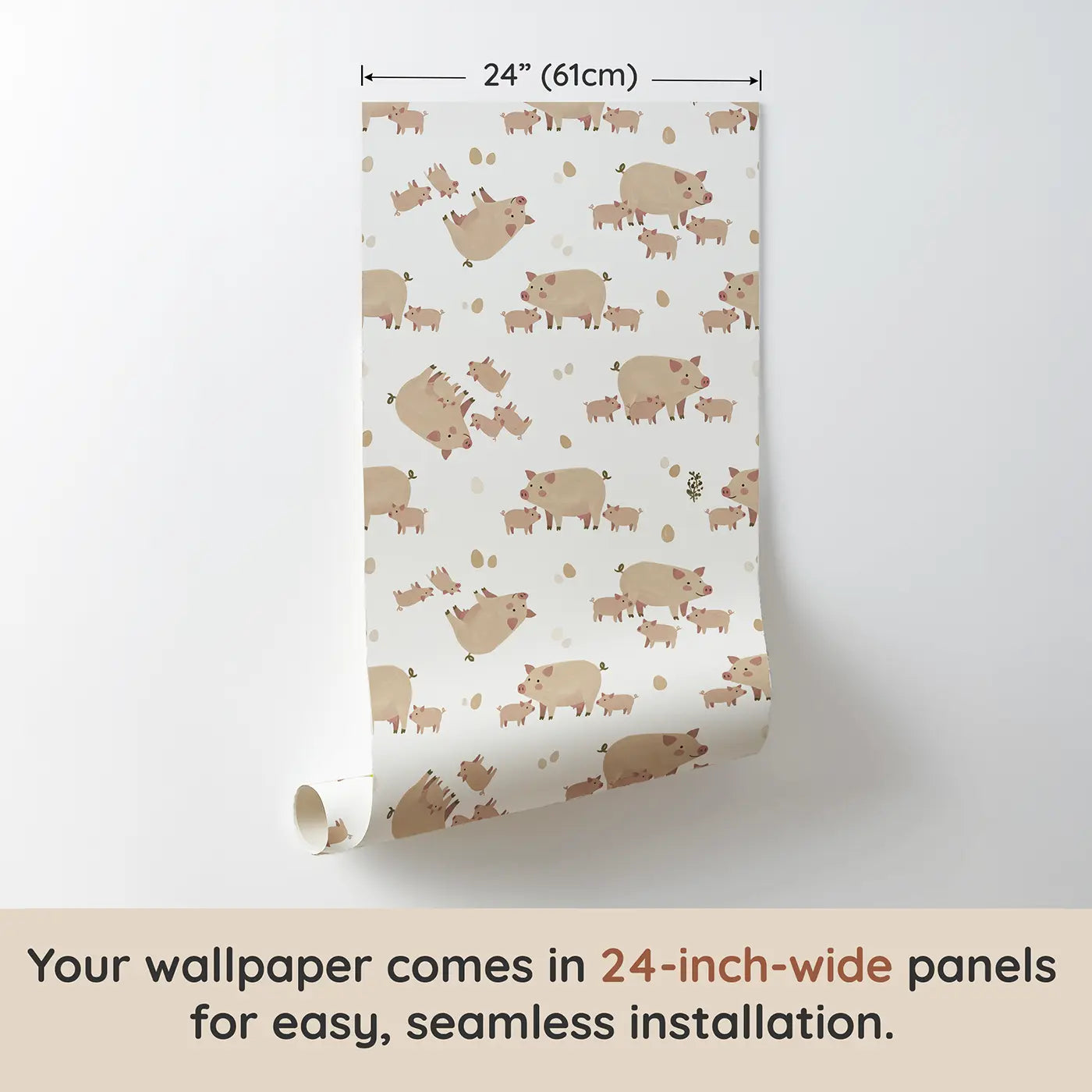 Mama Pig Modern Illustration wallpaper panel dimensions - Whimsy Tots