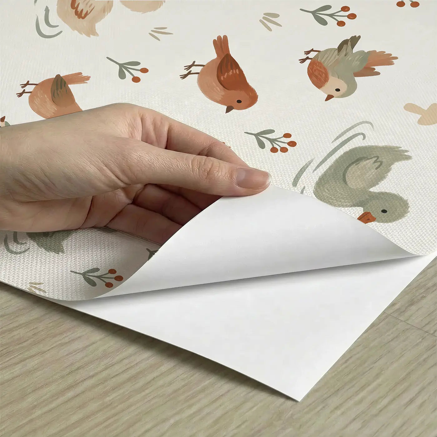 Fuzzy Baby Ducks Modern Illustration peel and stick material close-up - Whimsy Tots