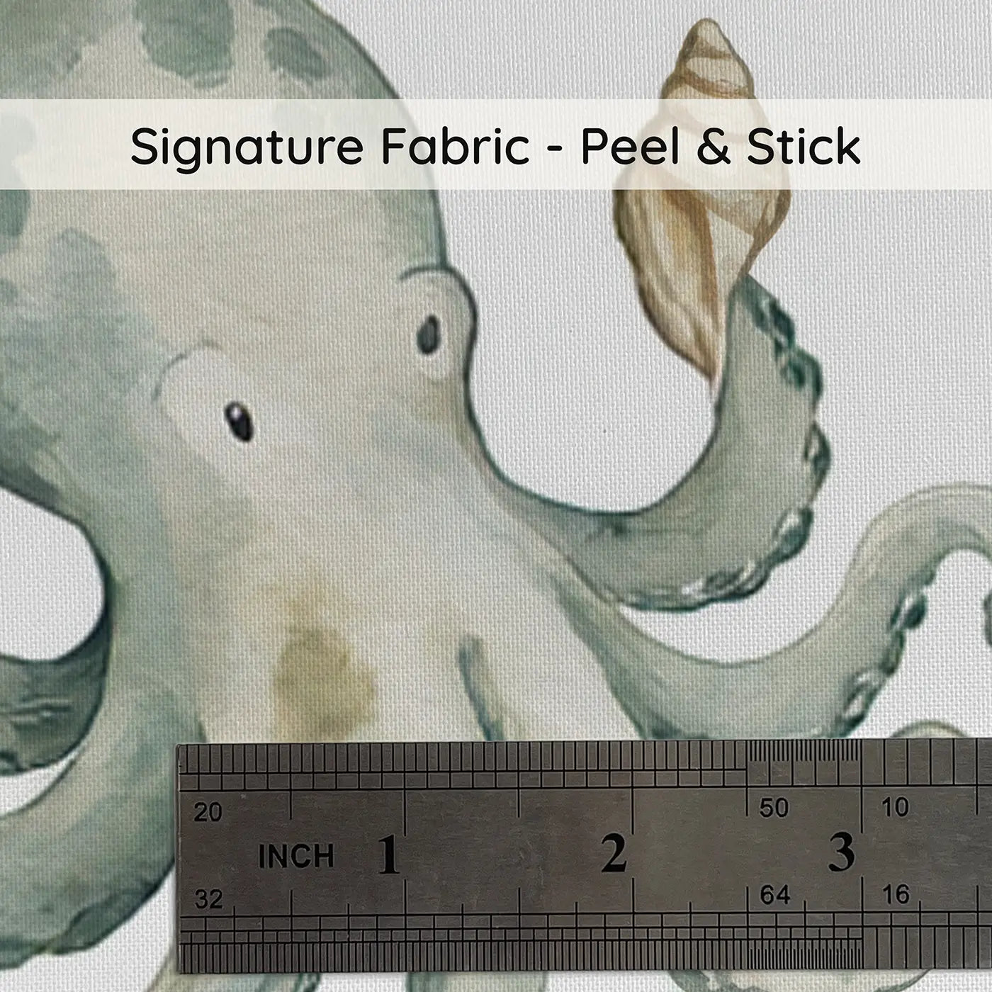 Octopus Holding Tiny Watercolor on peel and stick fabric - Whimsy Tots
