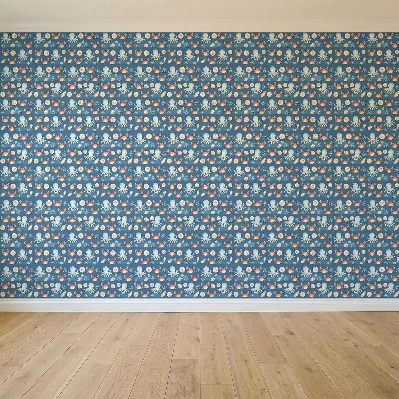 Octopus Holding Tiny Watercolor II seamless wallpaper full pattern - Whimsy Tots