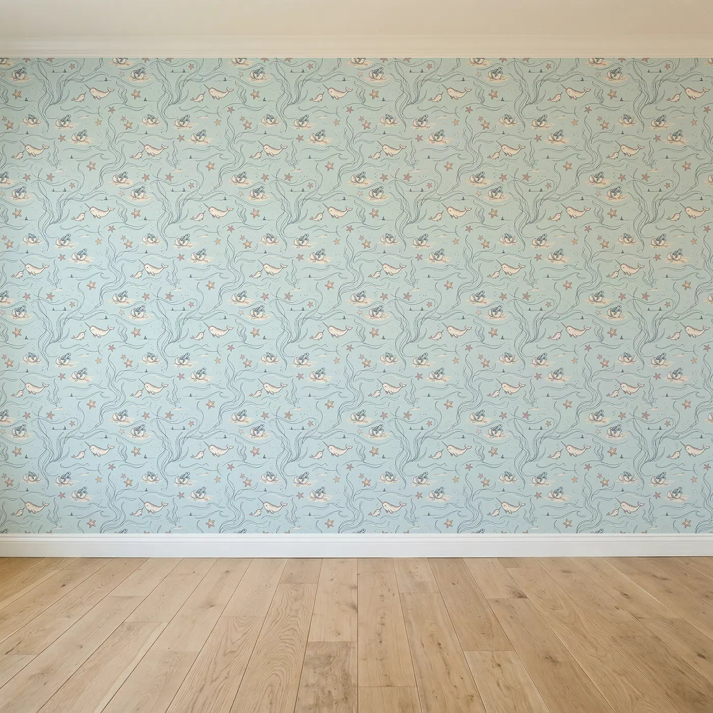 Baby Turtle Hatching Hand-Drawn seamless wallpaper full pattern - Whimsy Tots