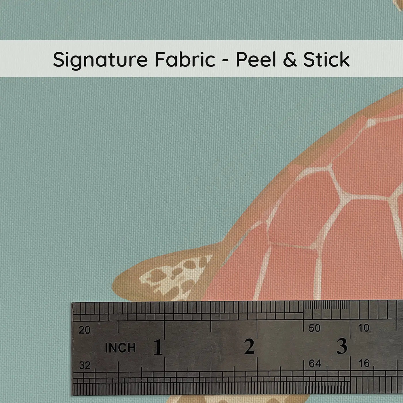 Loggerhead Turtle Modern Illustration on peel and stick fabric - Whimsy Tots