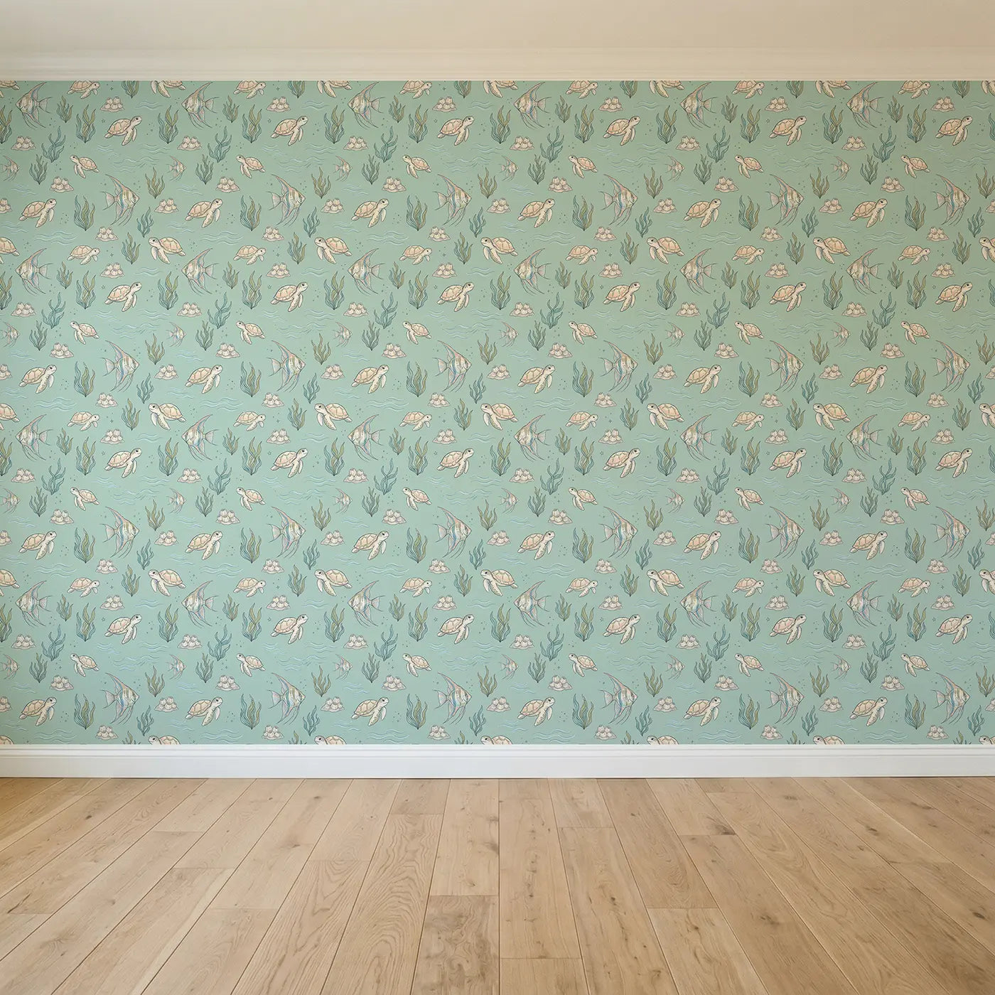 Angelfish Striped Hand-Drawn seamless wallpaper full pattern - Whimsy Tots