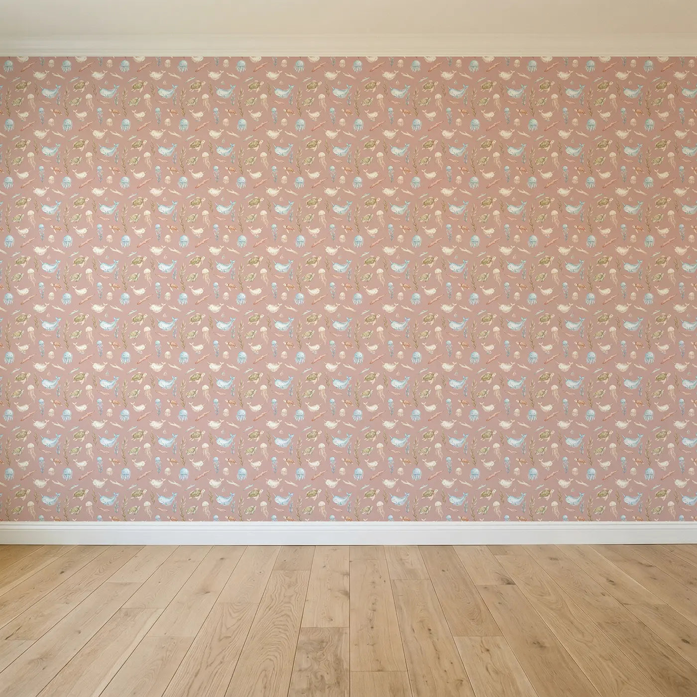 Baby Jellyfish Watercolor seamless wallpaper full pattern - Whimsy Tots
