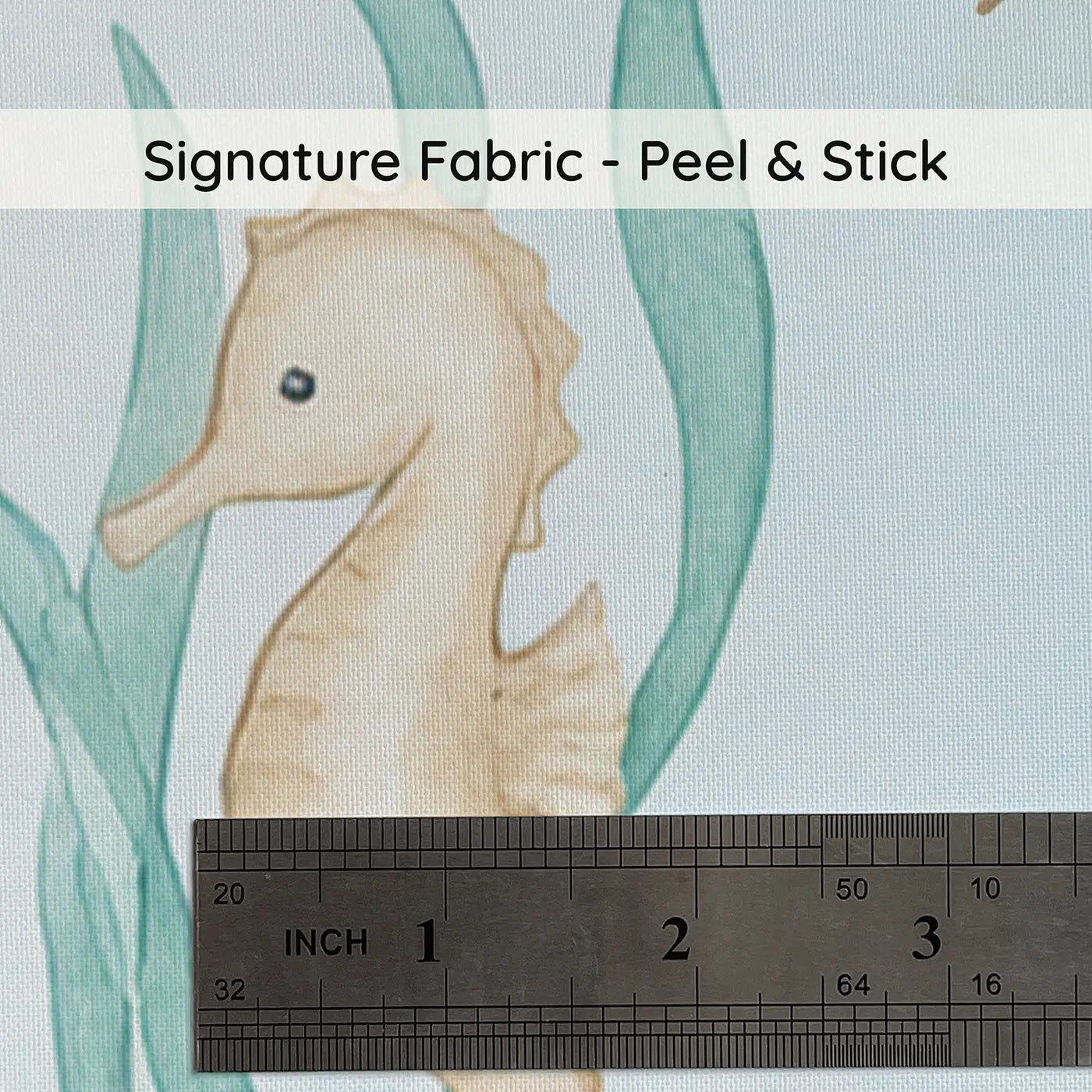 Baby Seahorse Watercolor on peel and stick fabric - Whimsy Tots