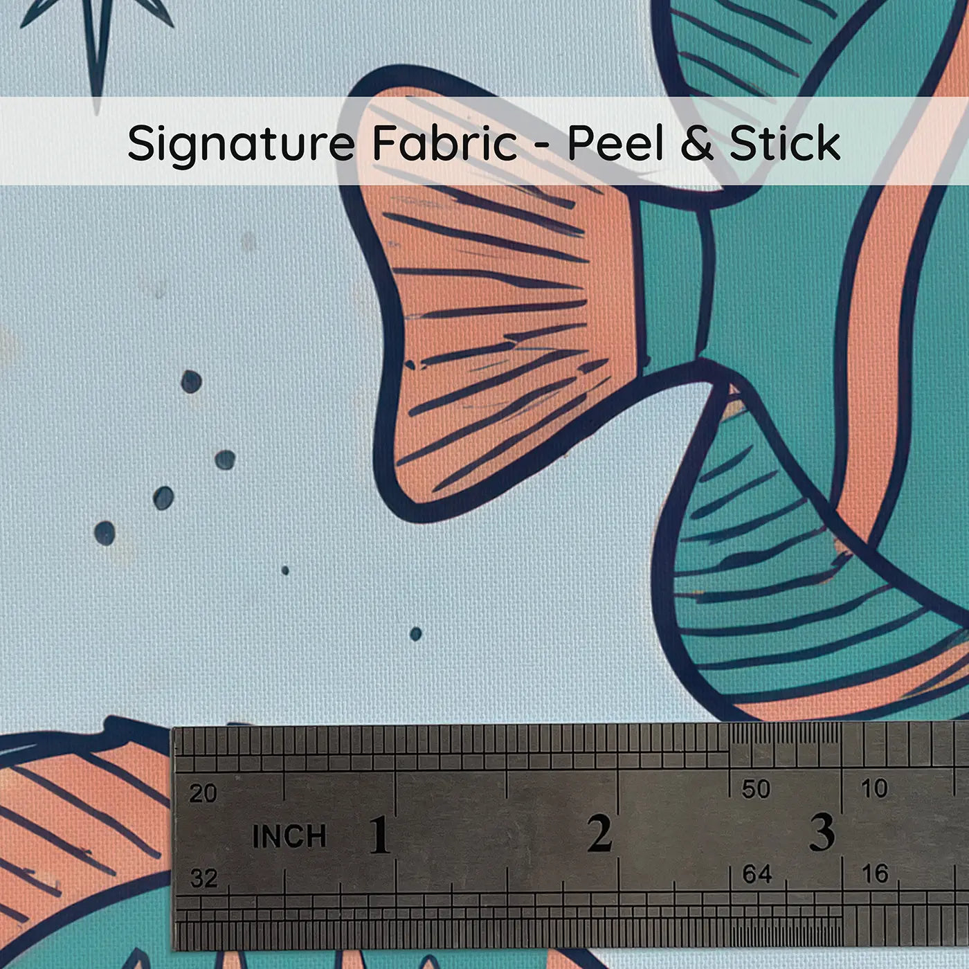 Curled Seahorse Hand-Drawn on peel and stick fabric - Whimsy Tots