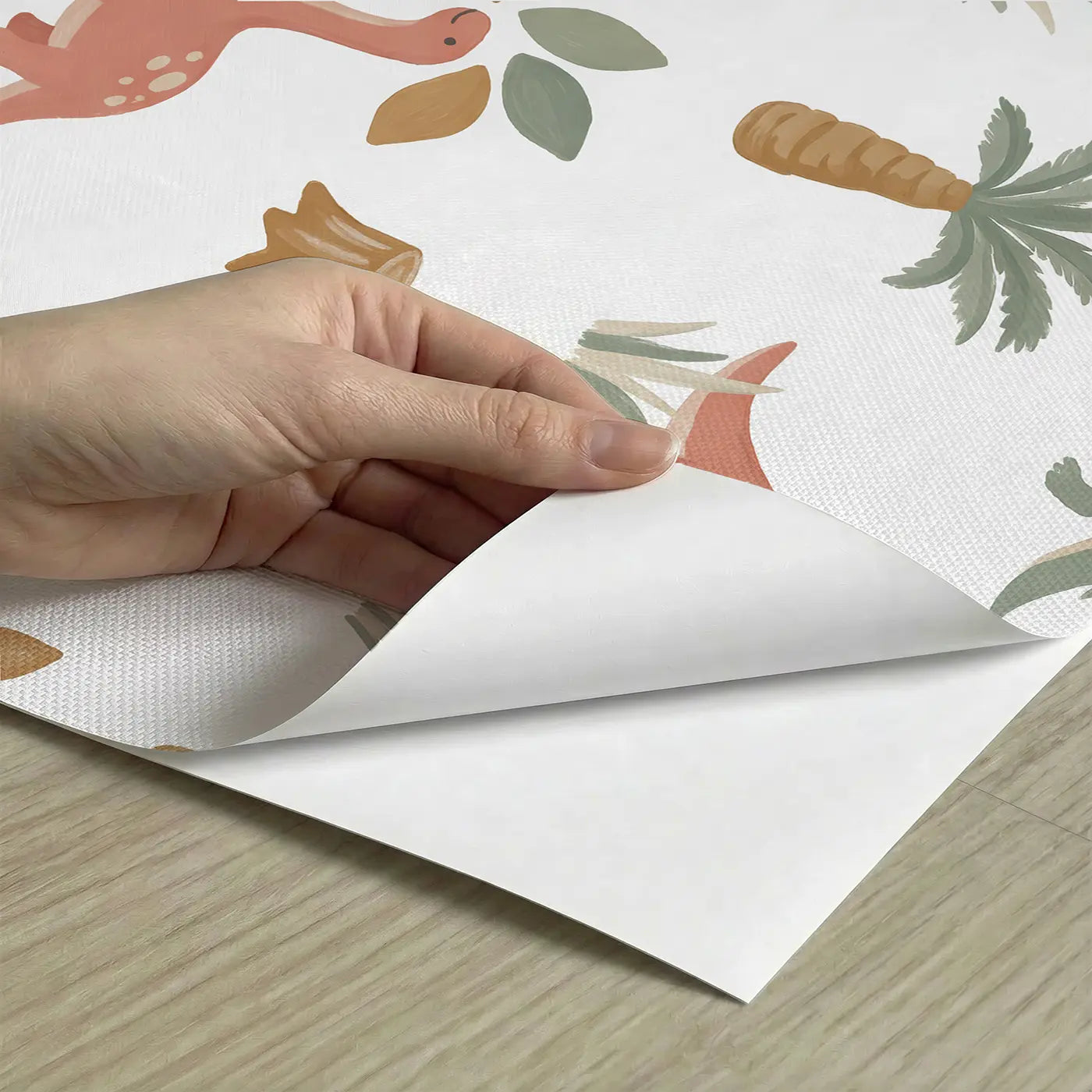 Baby Parasaurolophus Walking Modern Illustration peel and stick material close-up - Whimsy Tots