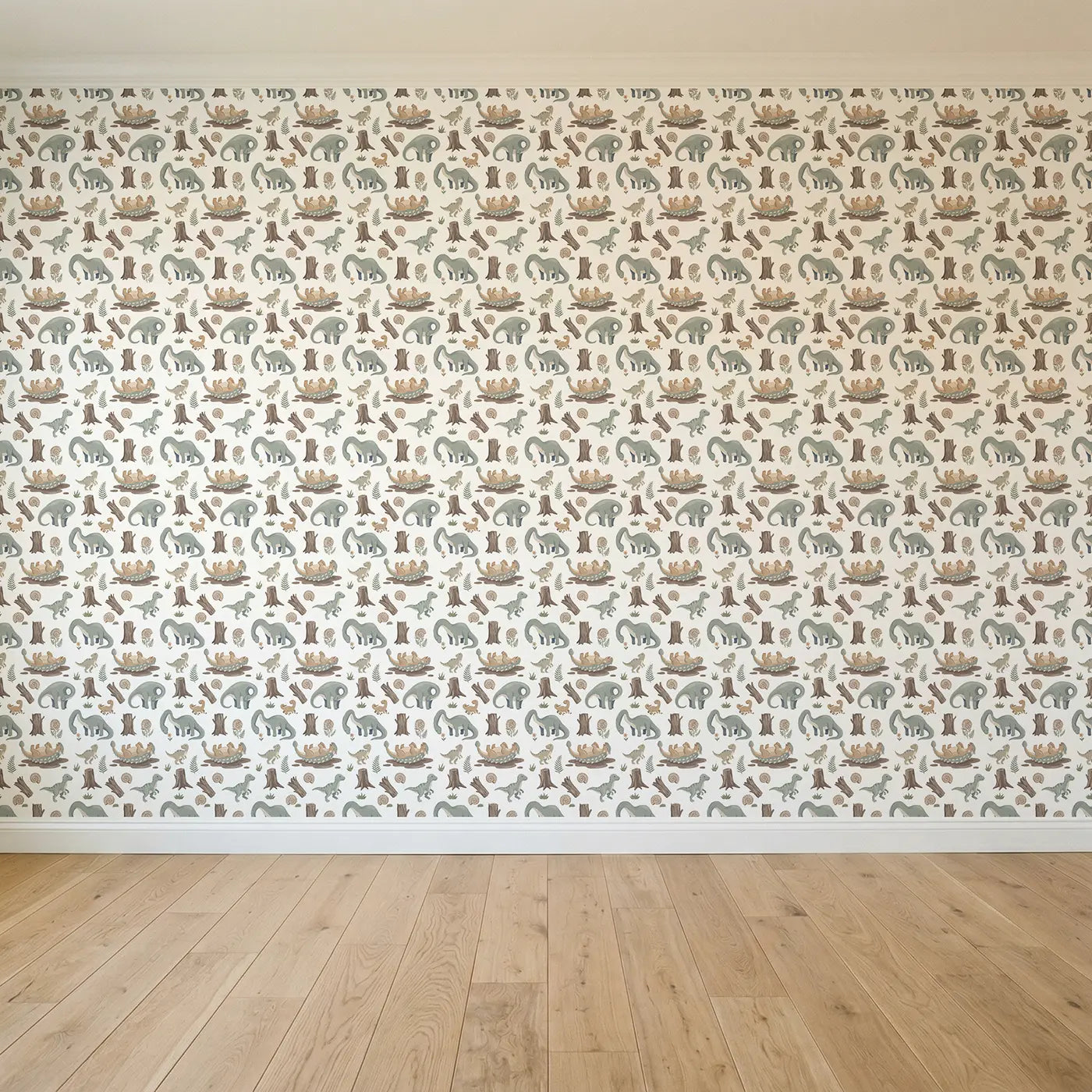 Ankylosaurus Rolling Modern Illustration seamless wallpaper full pattern - Whimsy Tots