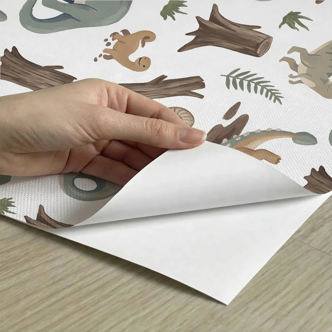 Ankylosaurus Rolling Modern Illustration peel and stick material close-up - Whimsy Tots