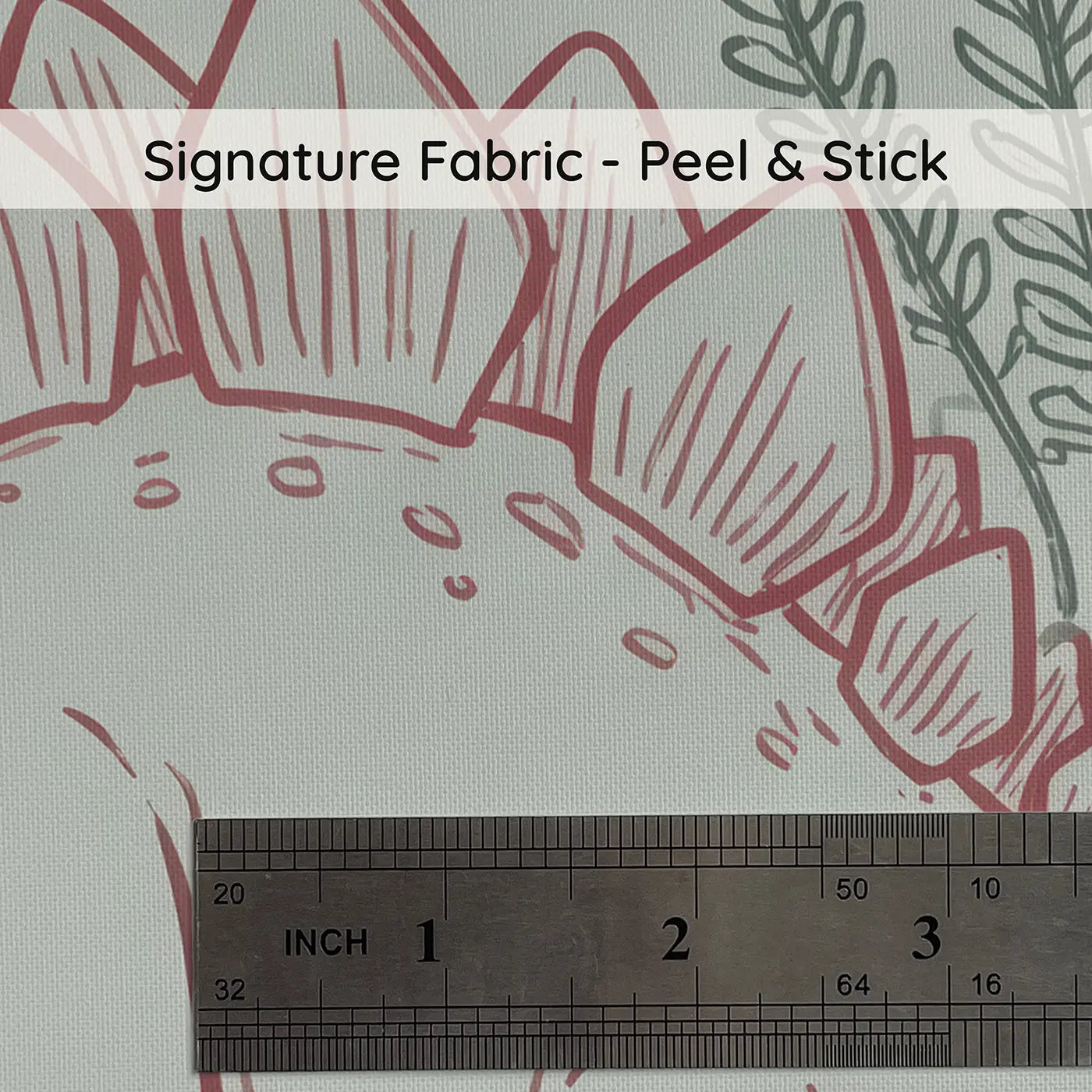 Stegosaurus Sitting Hand-Drawn on peel and stick fabric - Whimsy Tots