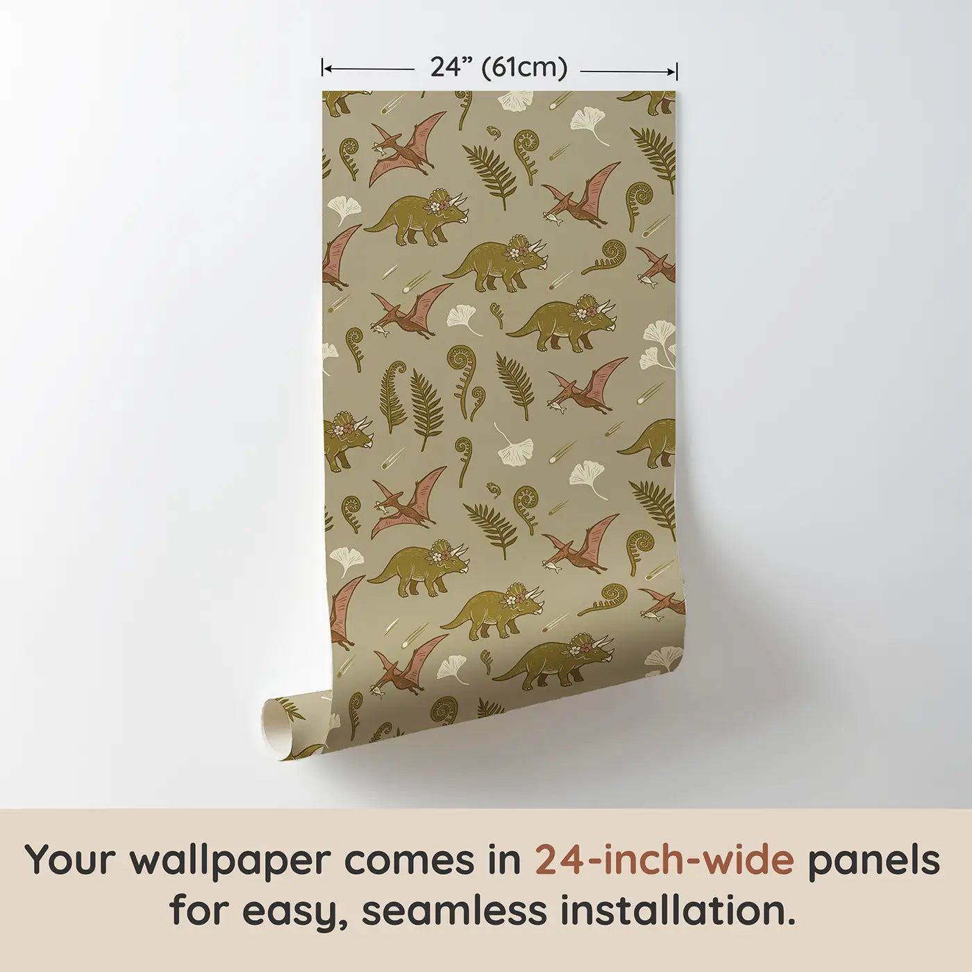 Pterodactyl Carrying Block Print wallpaper panel dimensions - Whimsy Tots