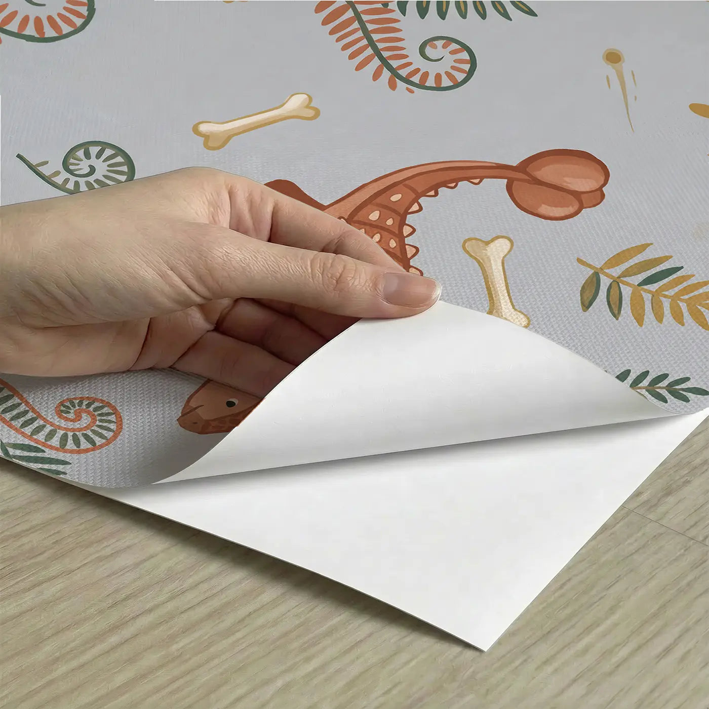 Diplodocus Stretching Modern Illustration peel and stick material close-up - Whimsy Tots