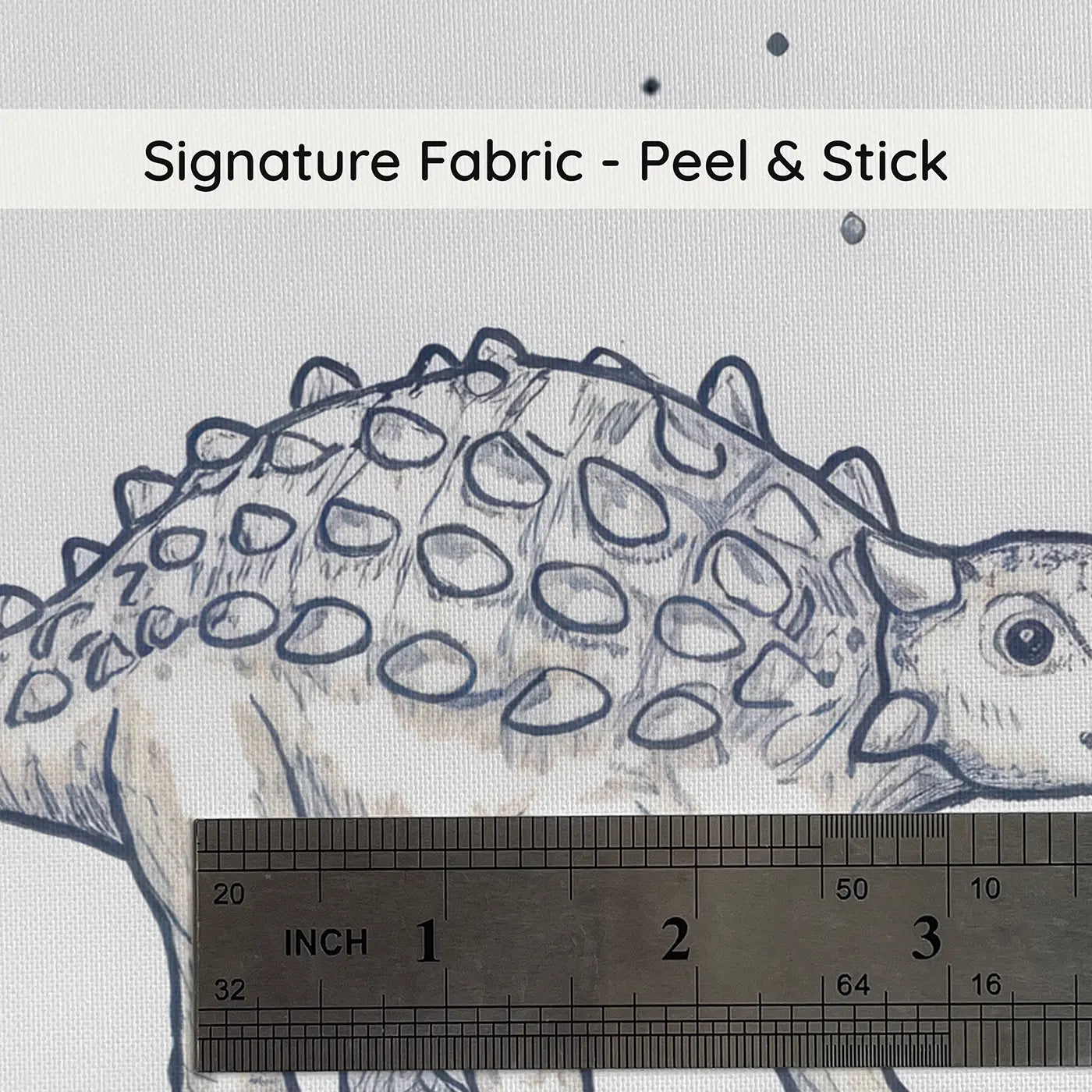 Baby Ankylosaurus Hand-Drawn on peel and stick fabric - Whimsy Tots
